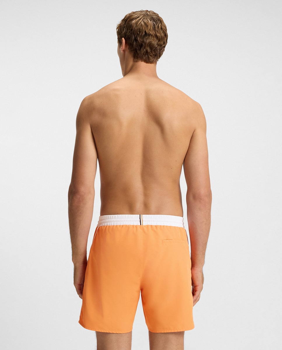 Calções de Banho com 2 Bolsos Laterais Laranja-claro-2