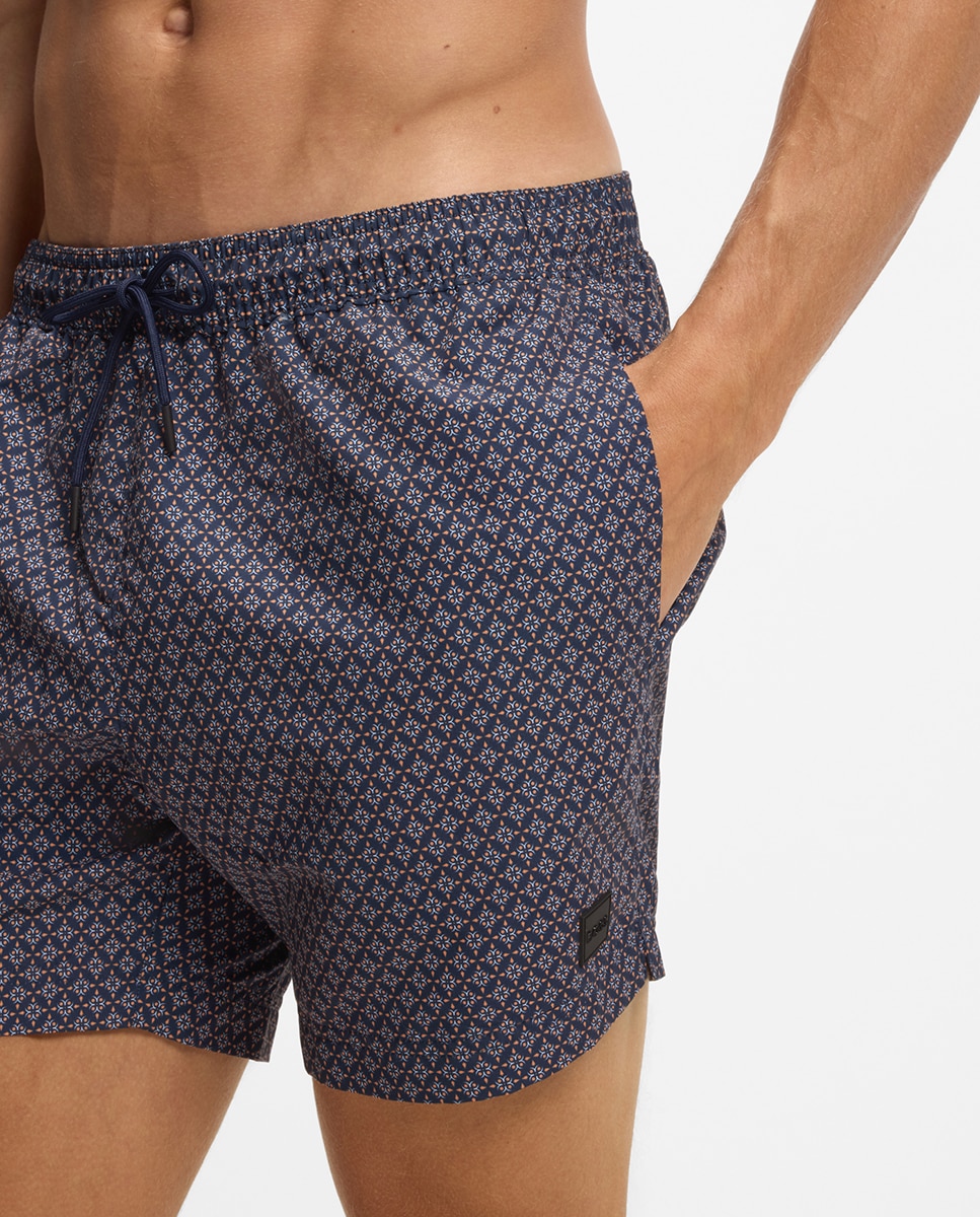 Calções de Banho com 2 Bolsos Laterais Laranja-claro-3