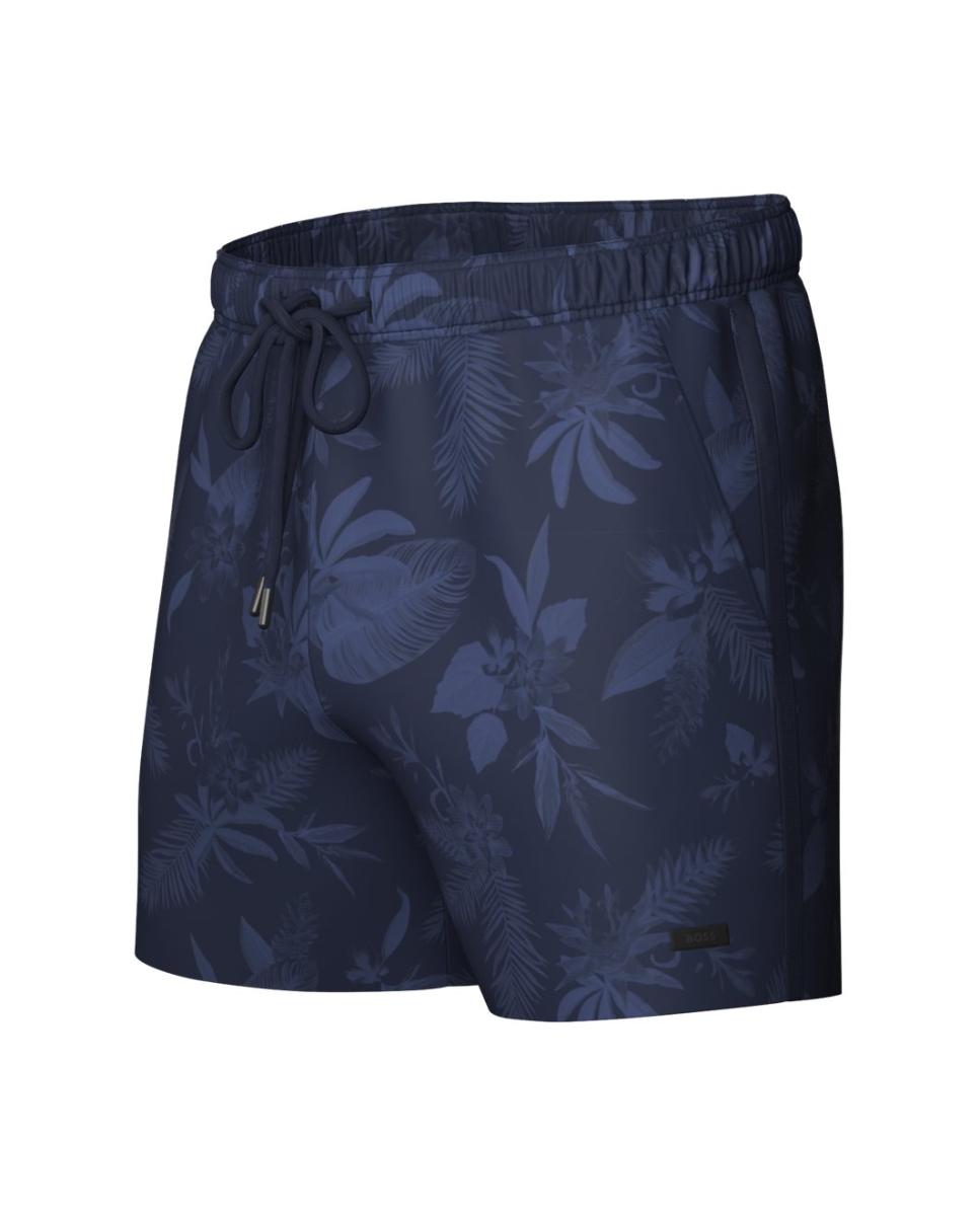 Calções de Banho com 2 Bolsos Laterais Azul-escuro-1
