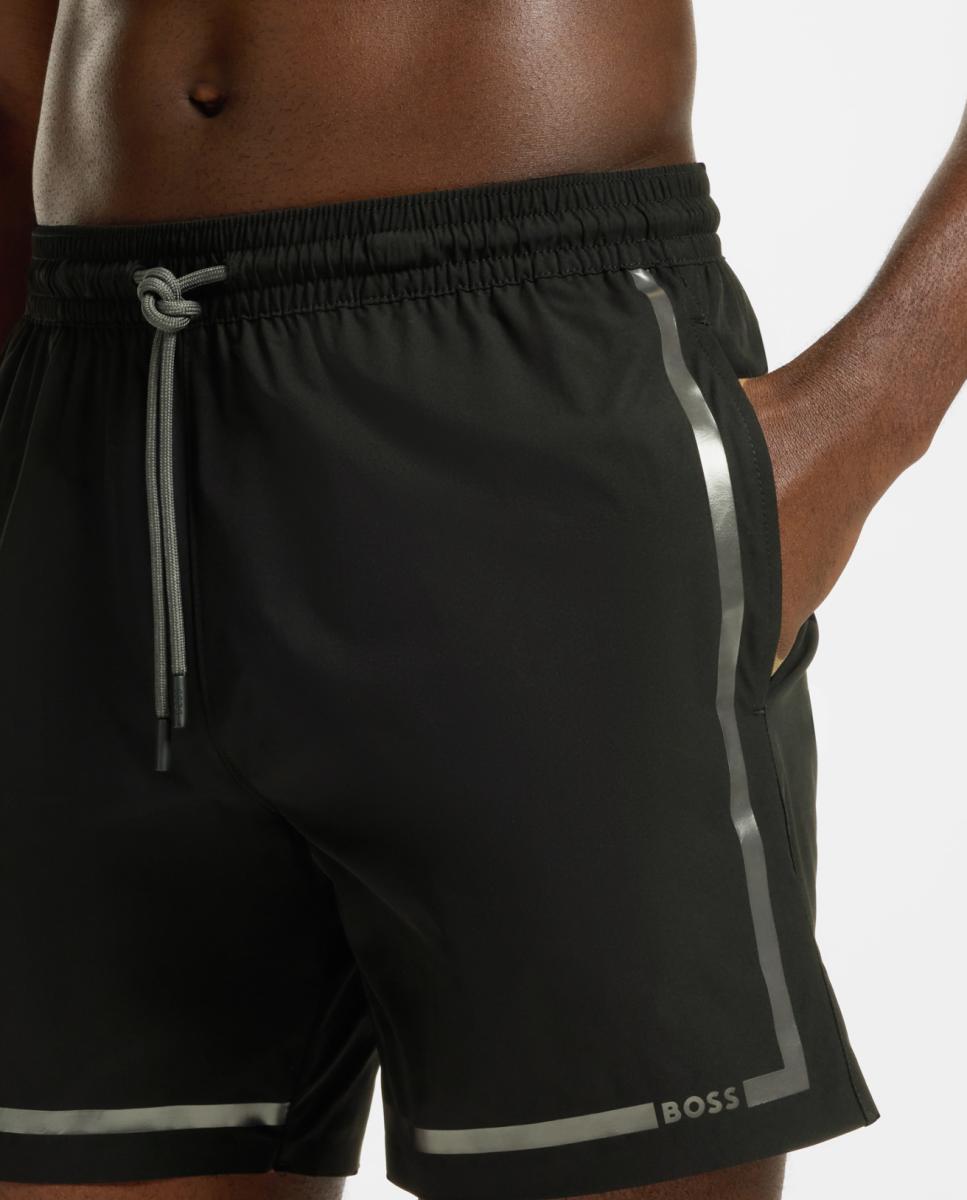 Calções de Banho com Dois Bolsos Laterais Preto-3