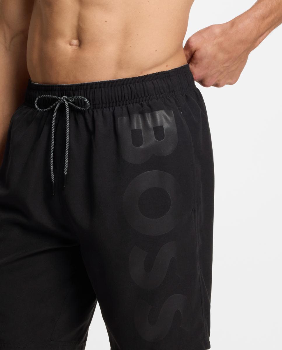 Calções de Banho com Dois Bolsos Laterais Preto-3
