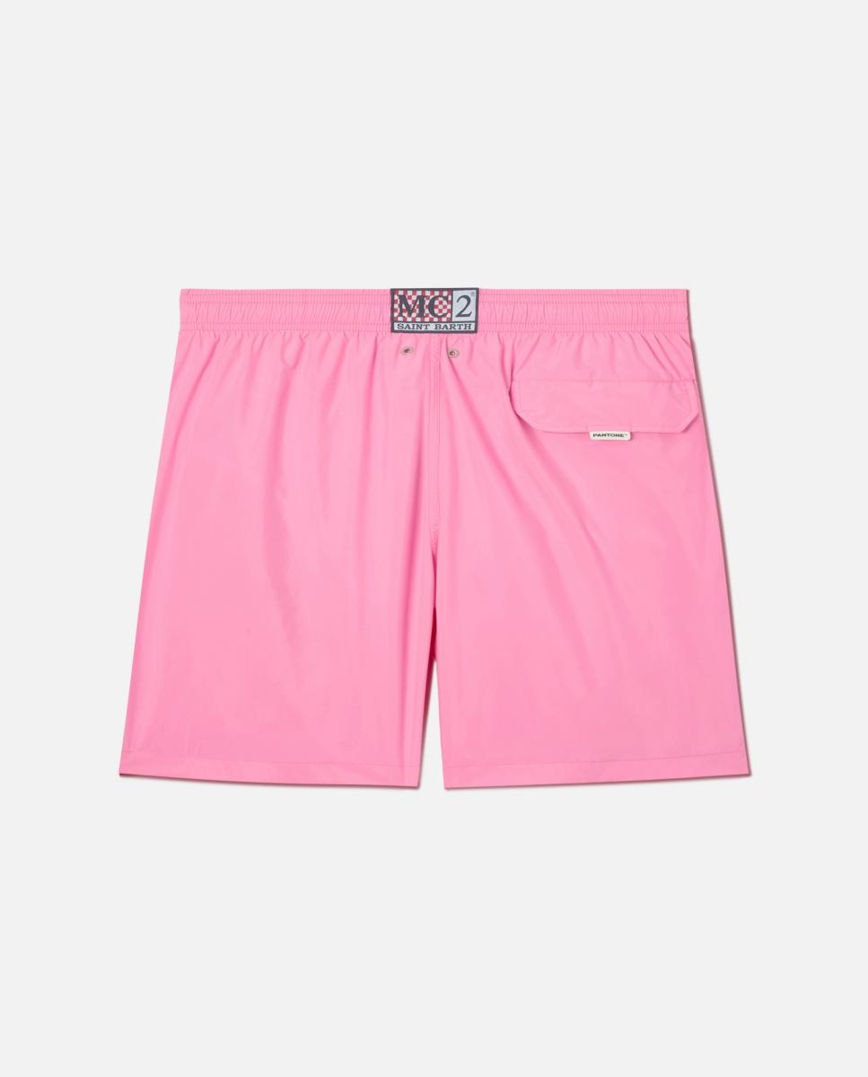 Calções de banho lisos Rosa-6
