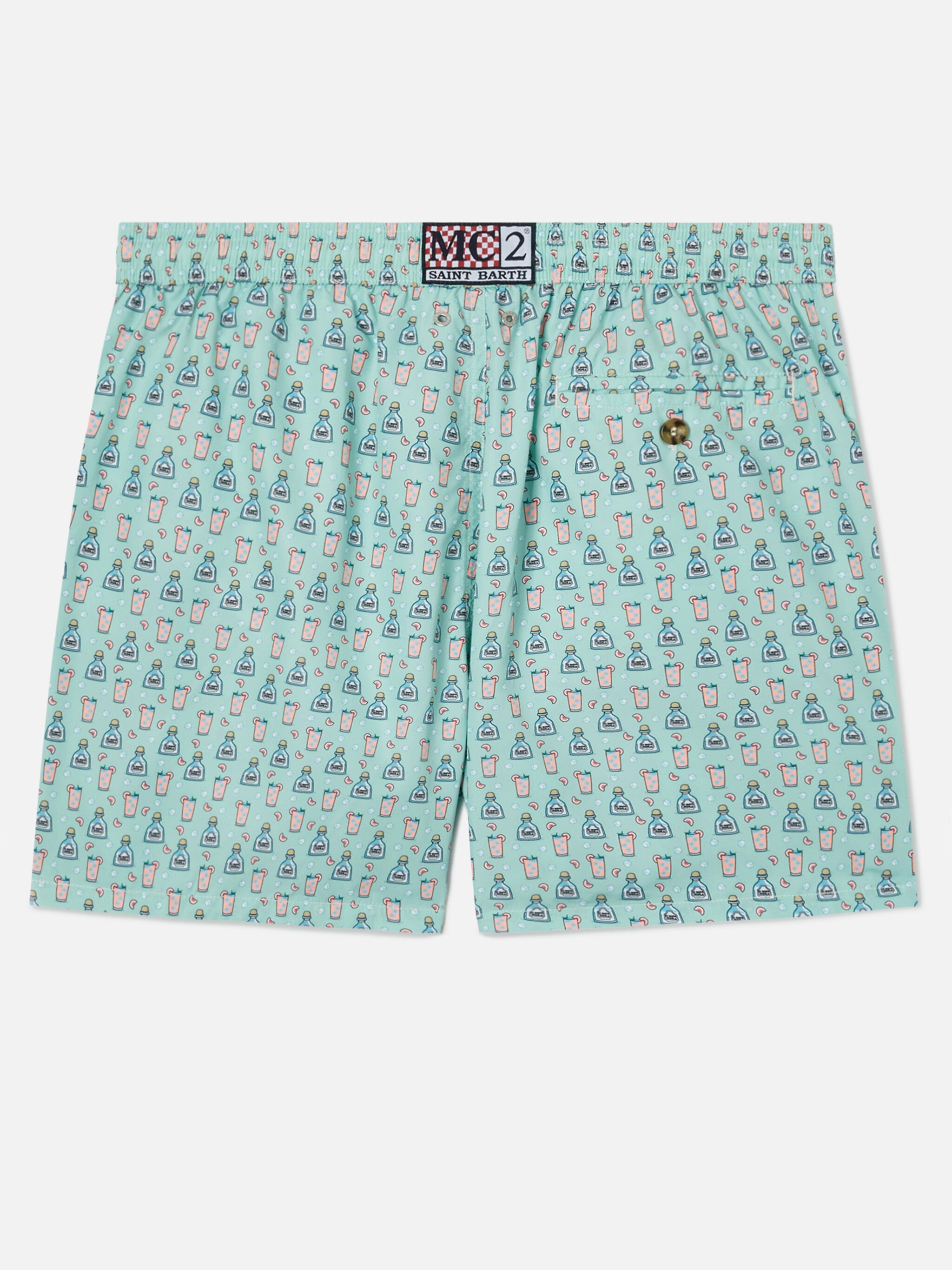 Calções de Banho com Estampado de Cocktails Verde-claro-6