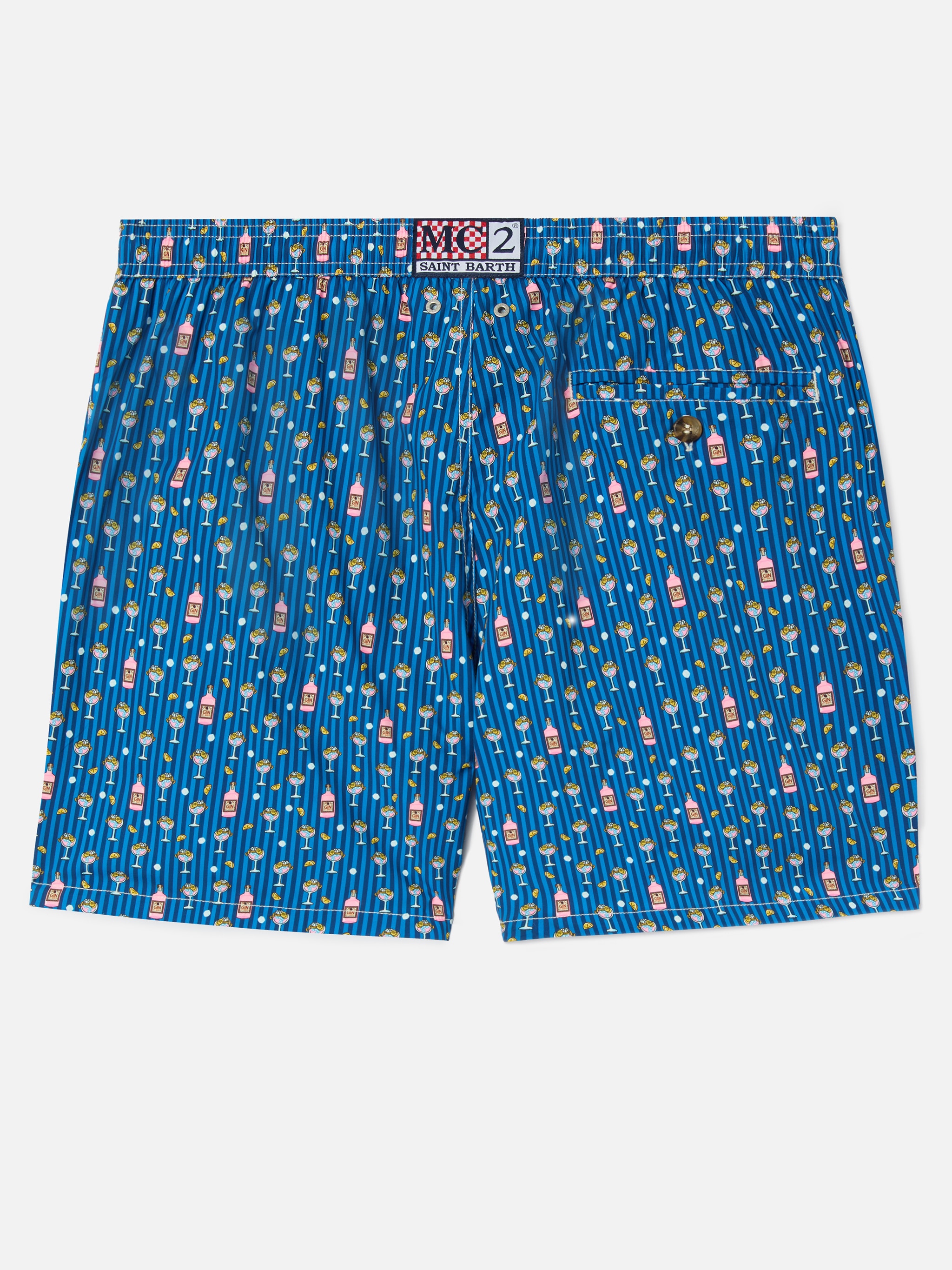 Calções de Banho com Estampado de Gin Tónico Azul-claro-6