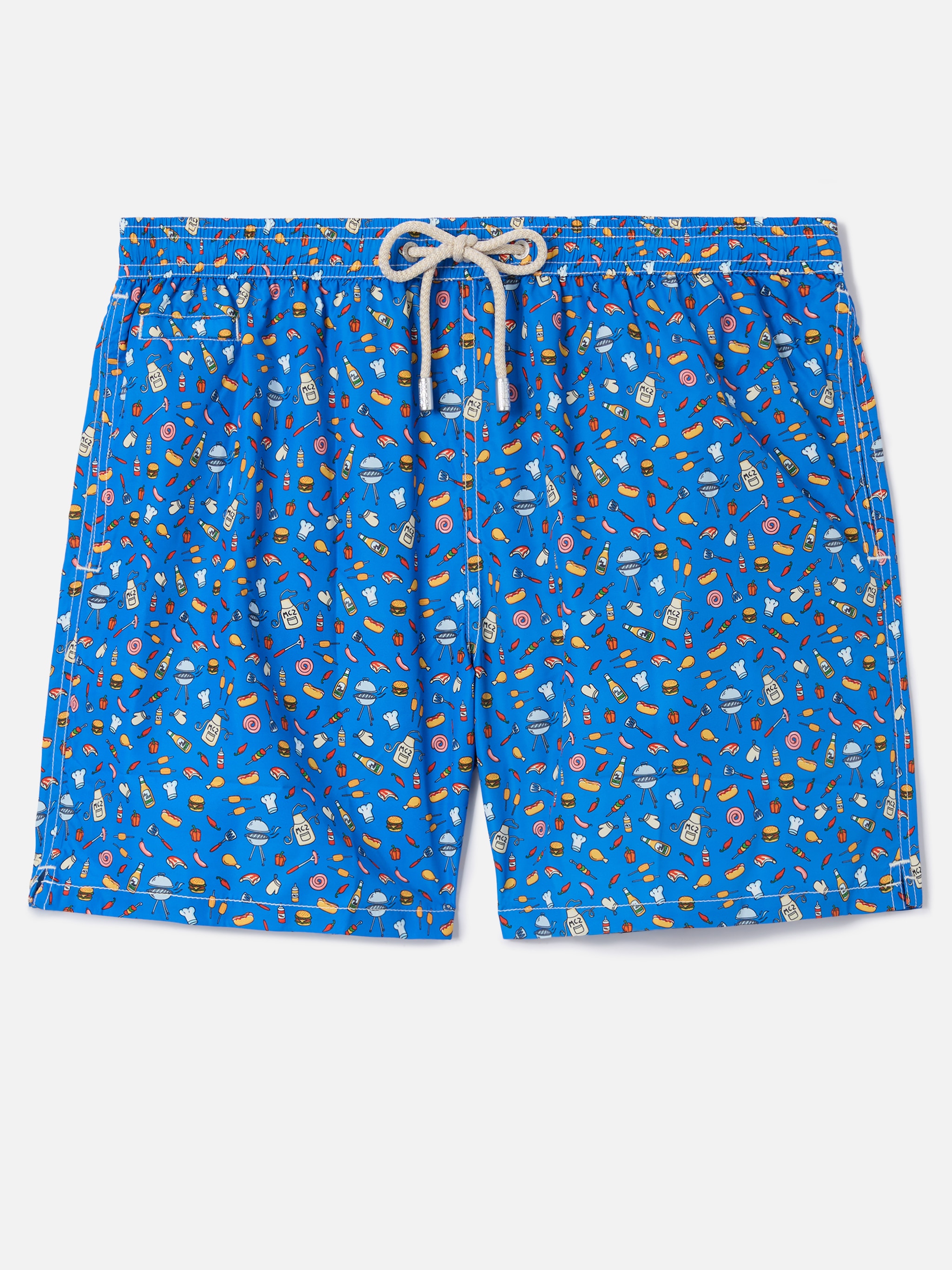 Calções de Banho com Estampado BBQ Azul-índigo-5