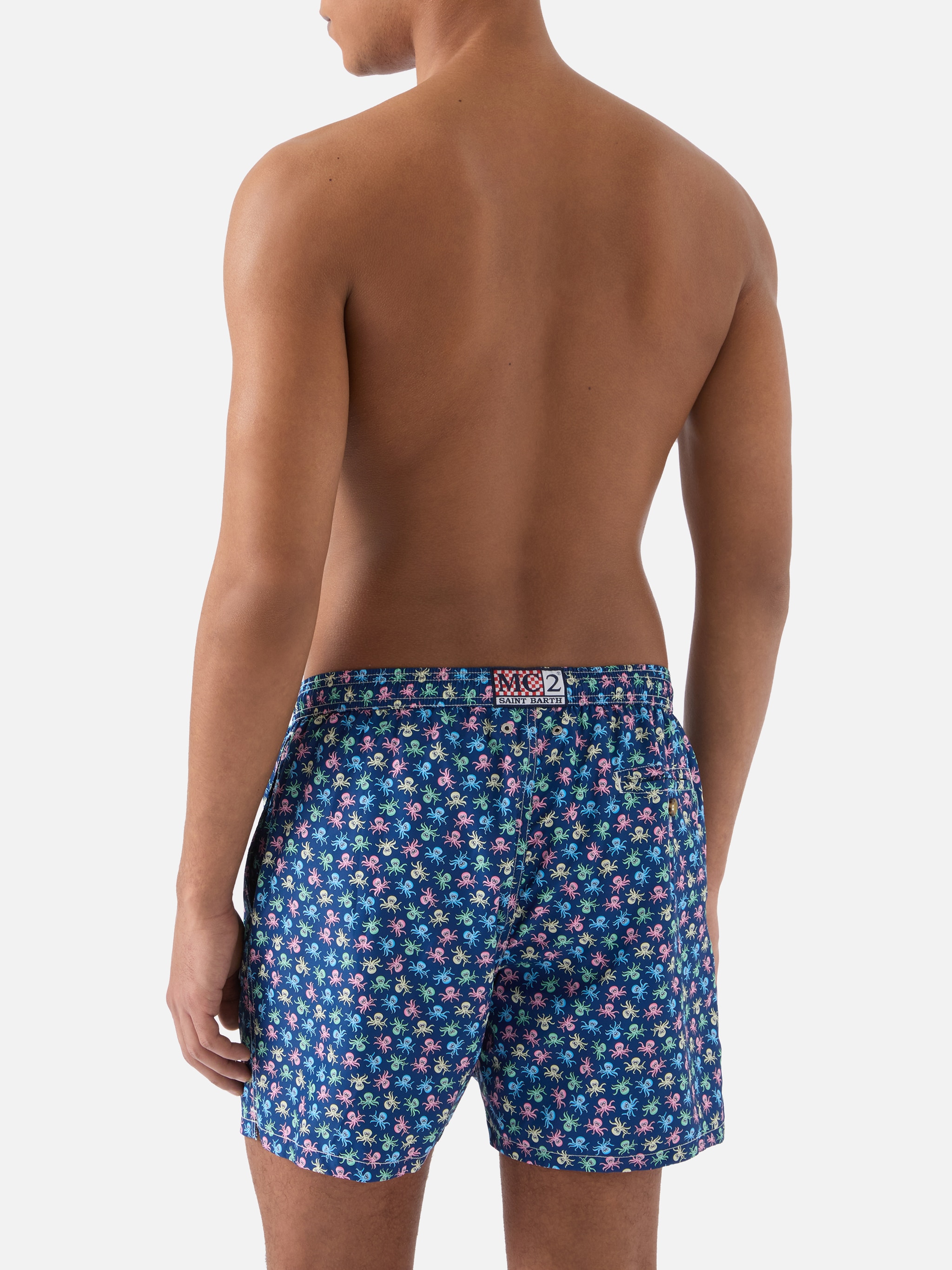 Calções de Banho com Estampado de Polvos Azul-marinho-2