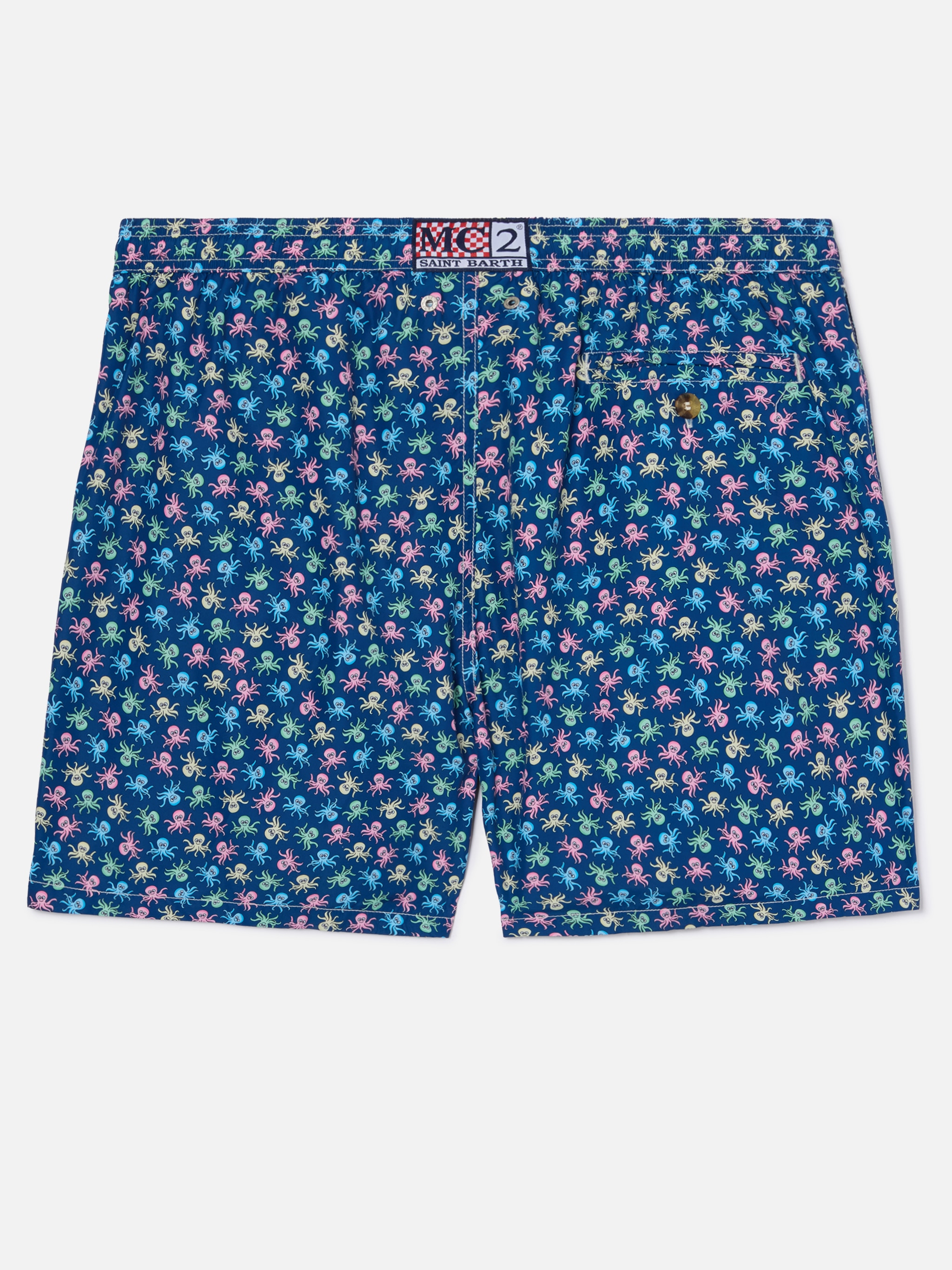 Calções de Banho com Estampado de Polvos Azul-marinho-6