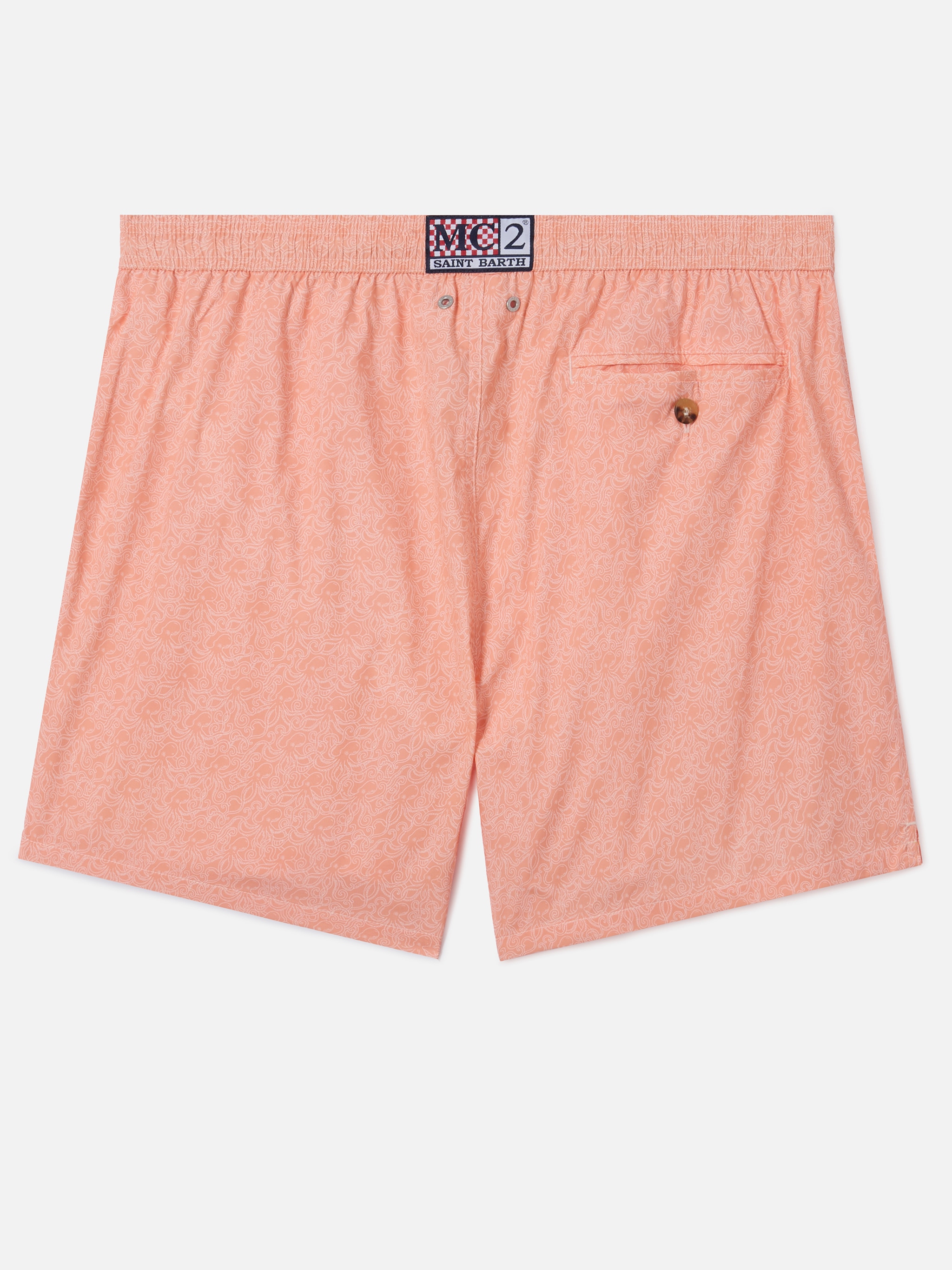 Calções de Banho com Estampado de Polvos Bege-3