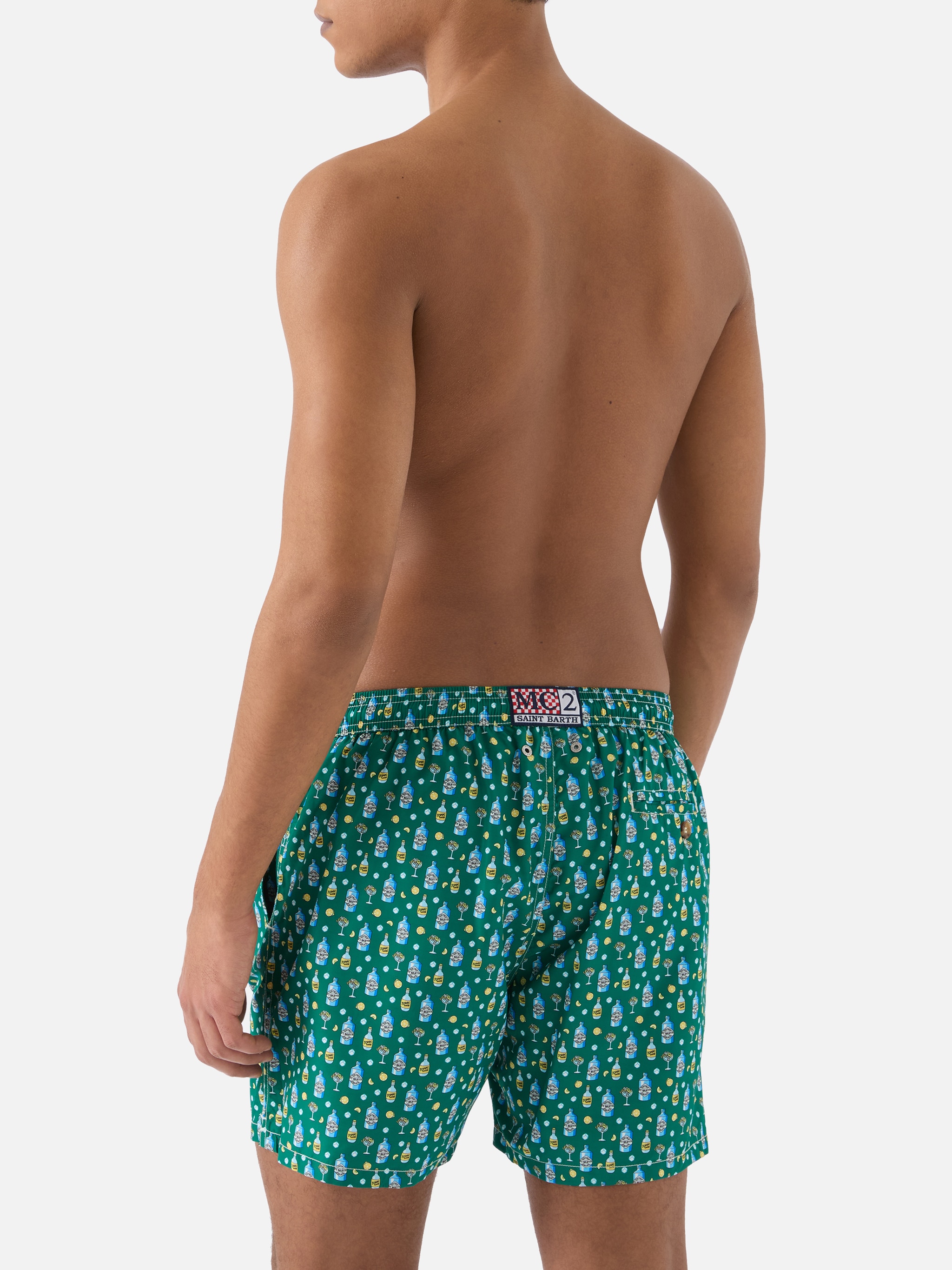 Calções de Banho com Estampado de Gin Tónico Azul-2
