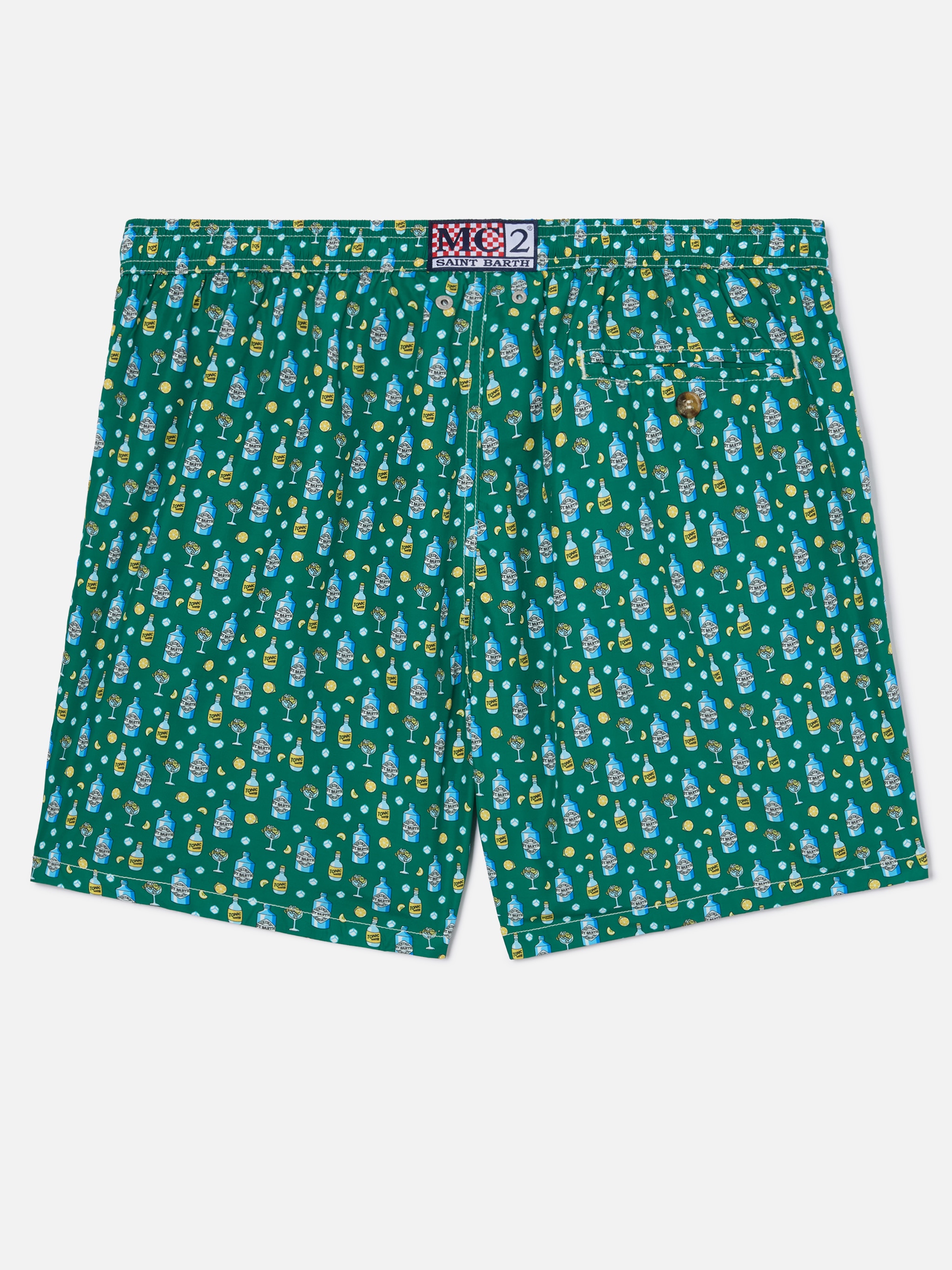 Calções de Banho com Estampado de Gin Tónico Azul-6