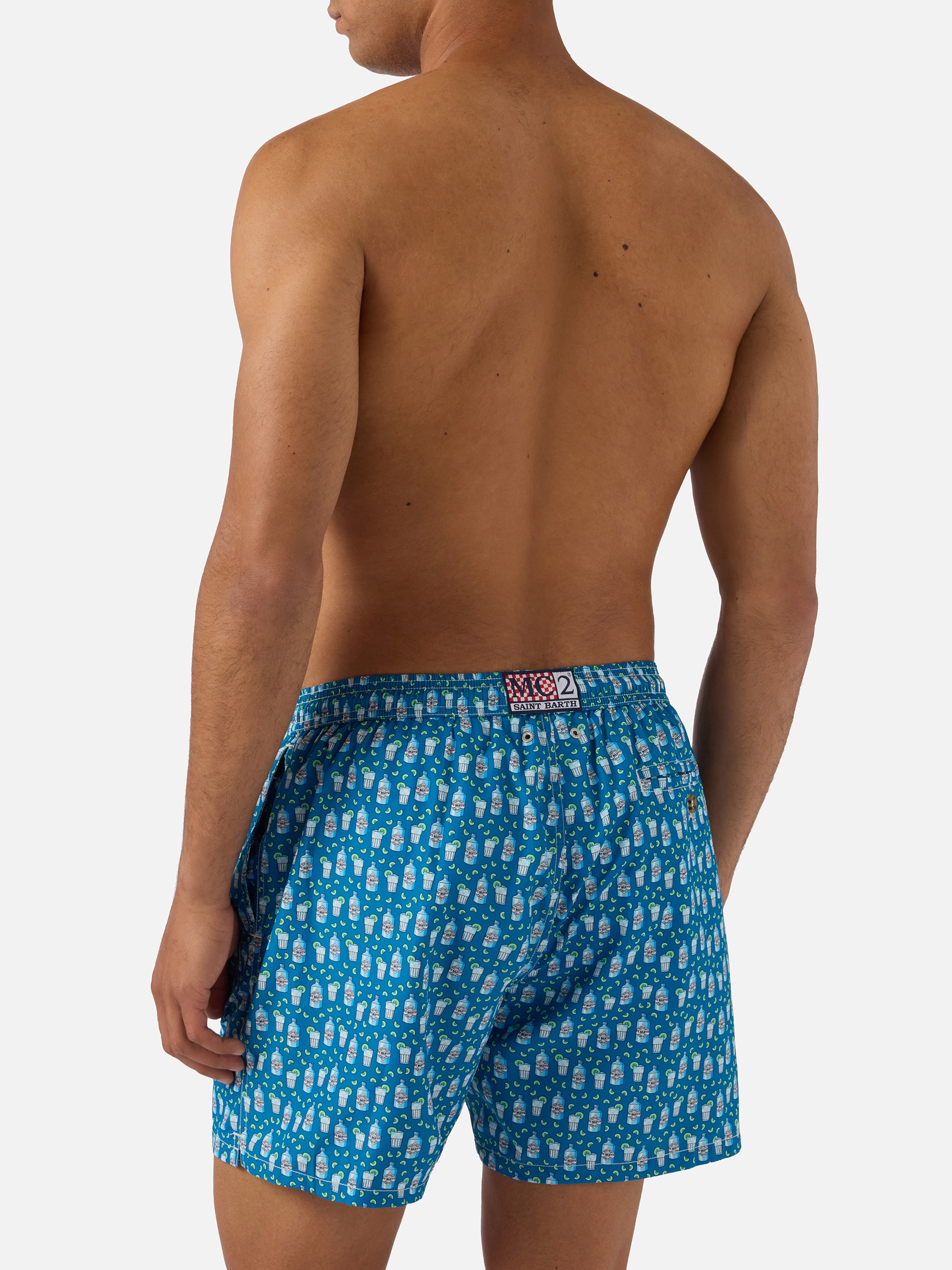 Calções de Banho com Estampado de Gin Tónico Azul-2