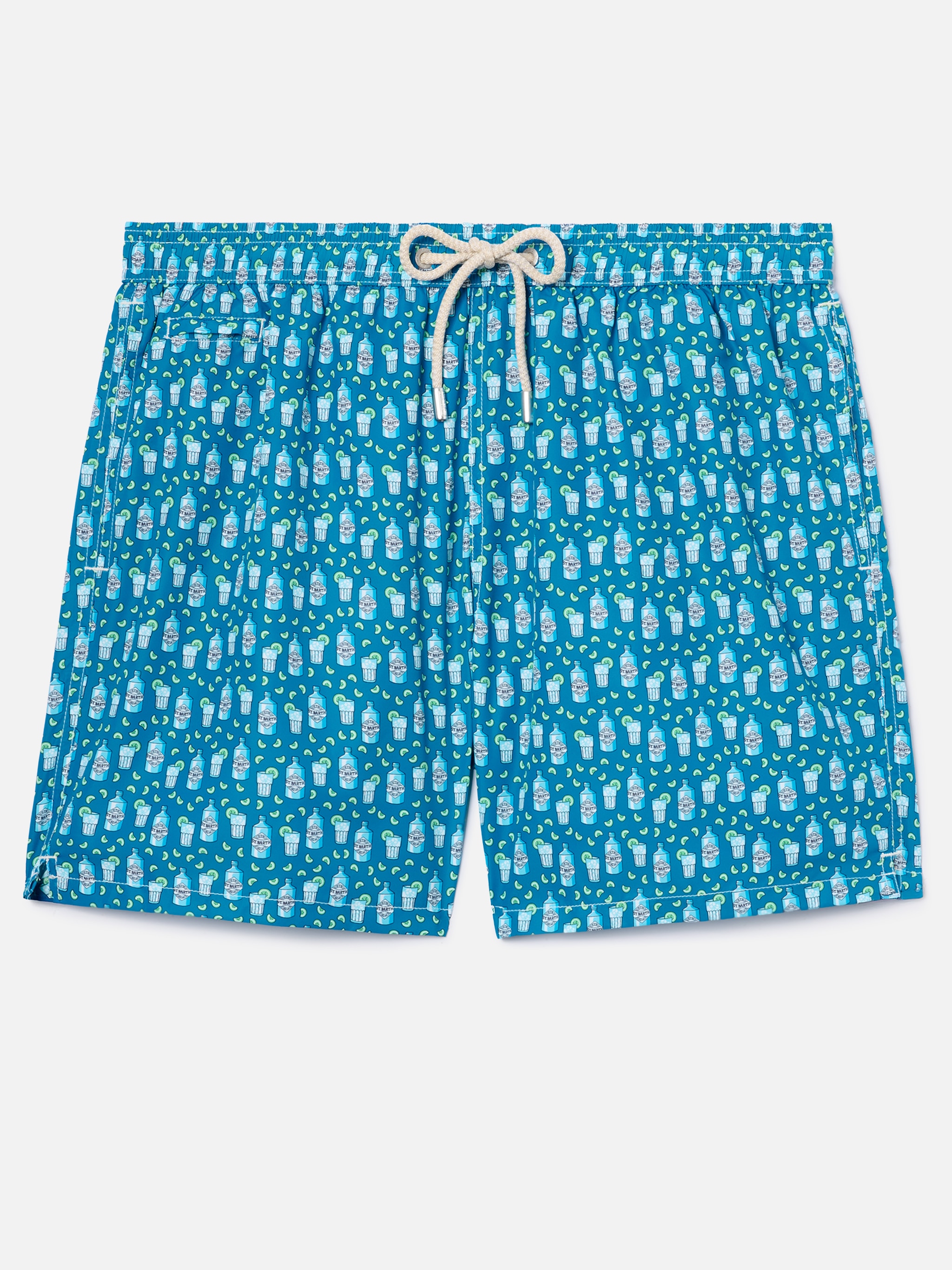 Calções de Banho com Estampado de Gin Tónico Azul-5