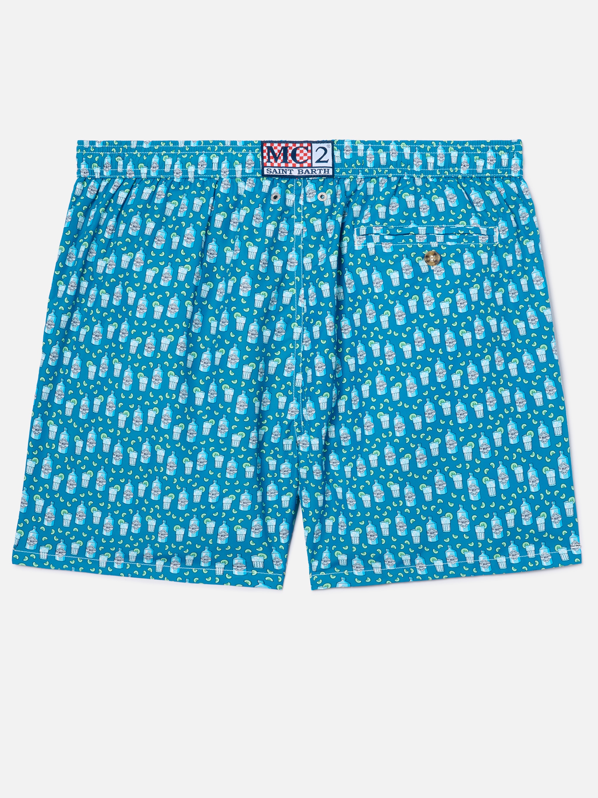 Calções de Banho com Estampado de Gin Tónico Azul-6