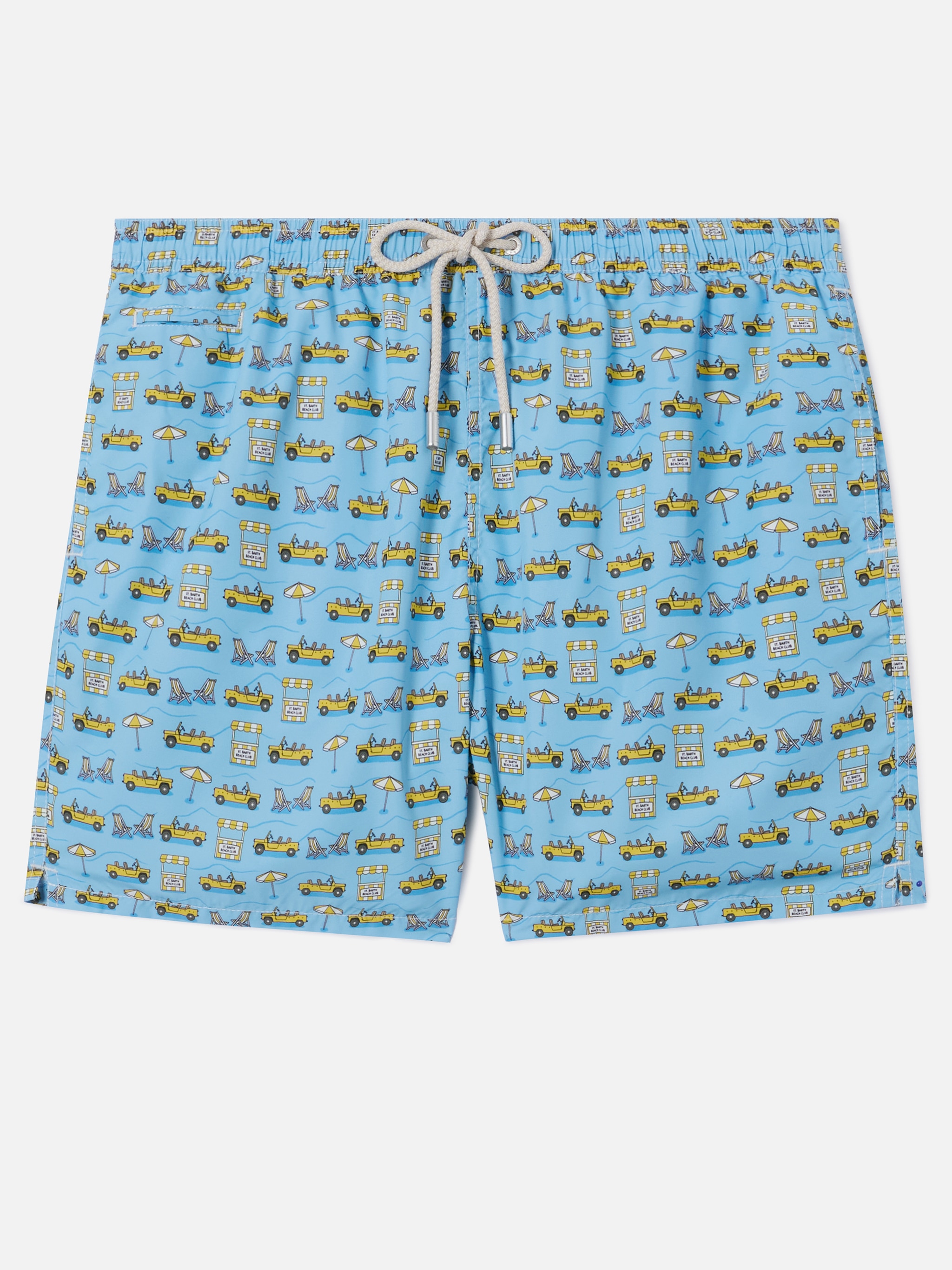 Calções de Banho com Estampado de Carros Azul-claro-5