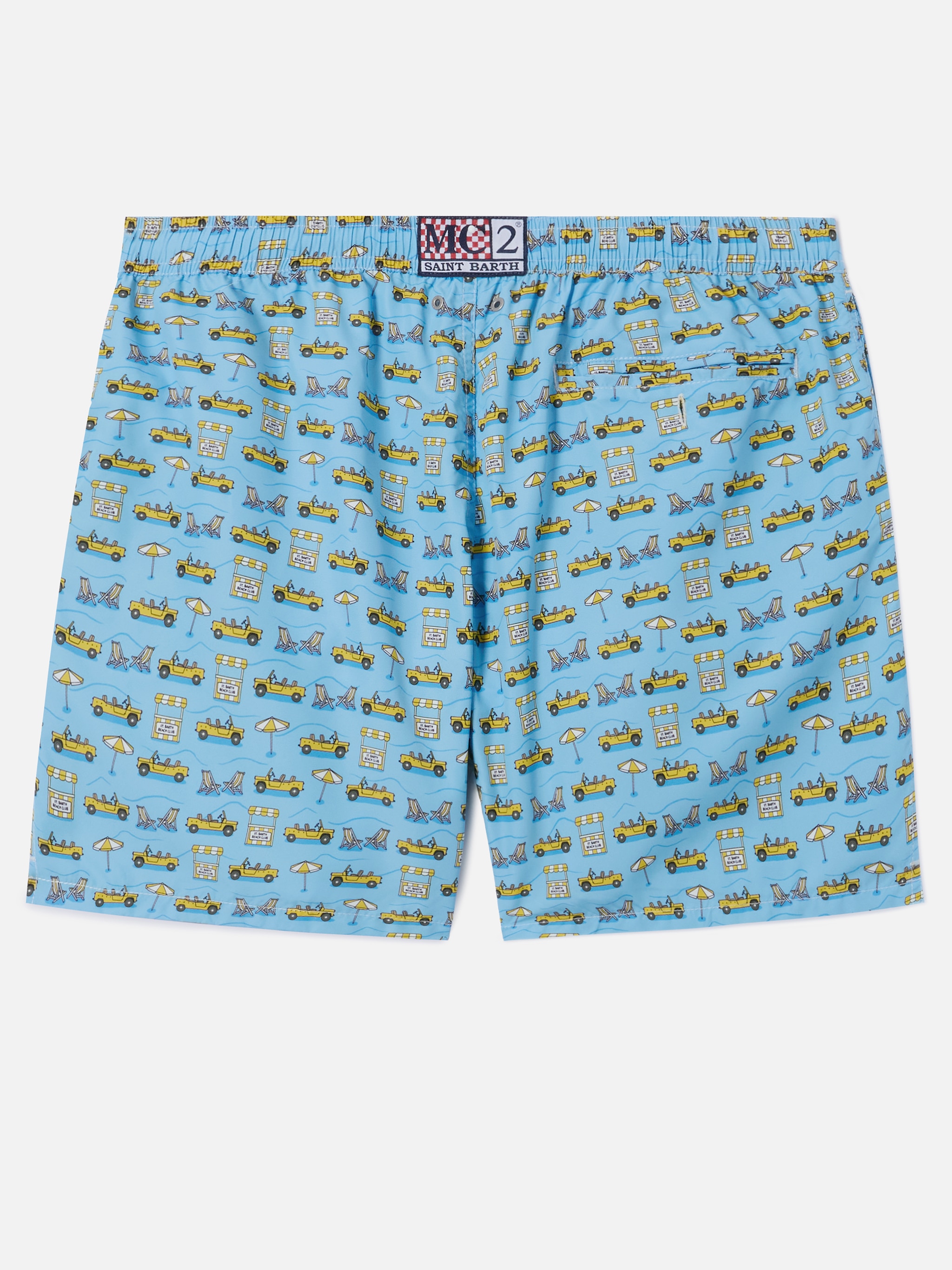 Calções de Banho com Estampado de Carros Azul-claro-6
