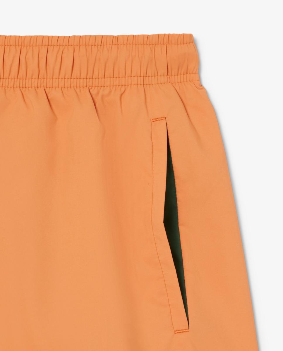 Calções de banho azuis lisos Laranja-claro-3