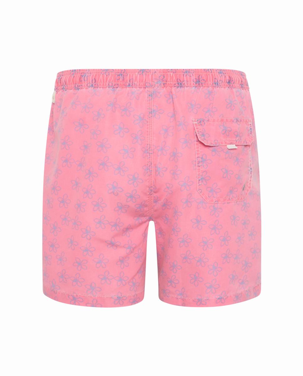Calções de Banho Hibiscos Rosa-claro-2