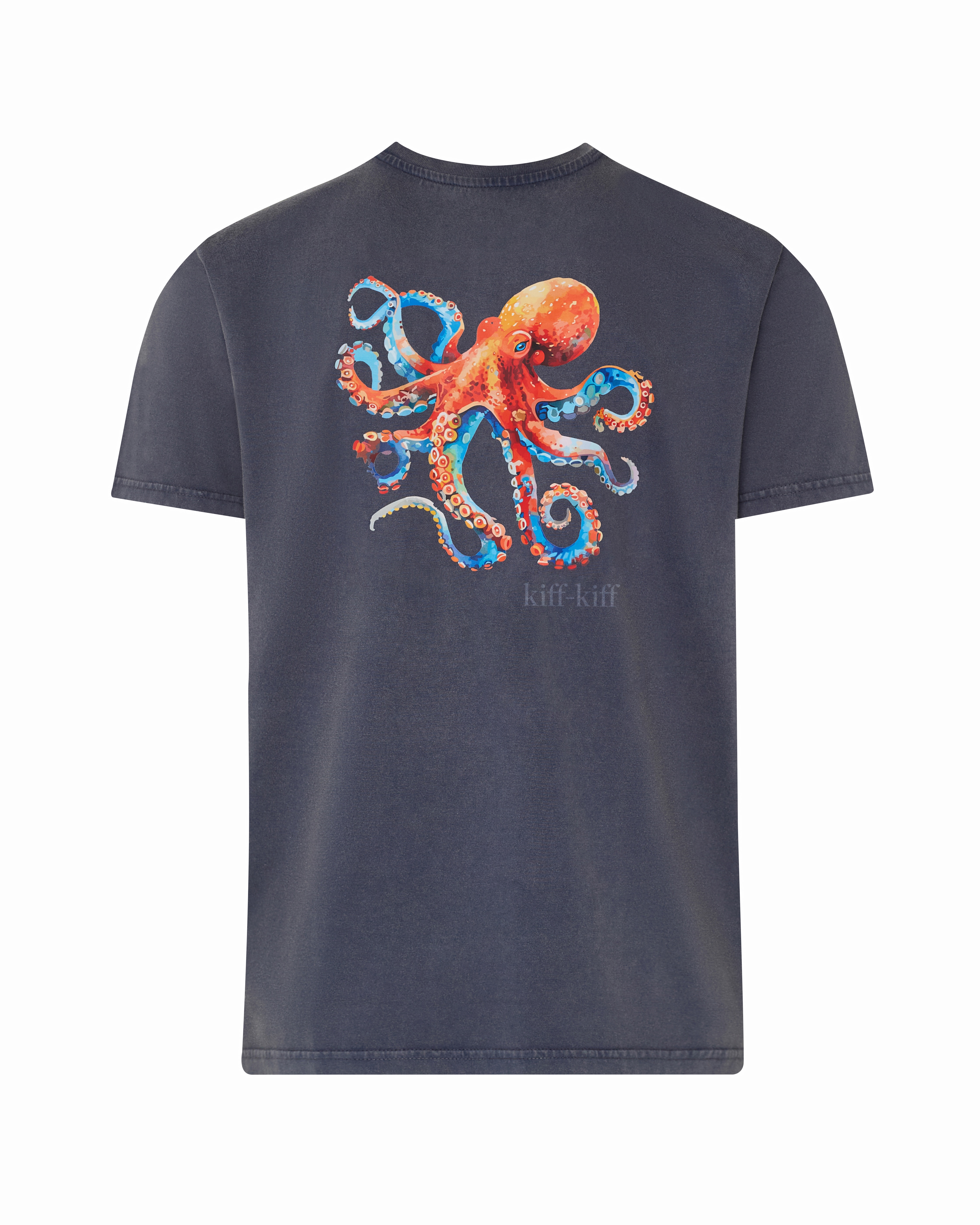 T-shirt com Lavagem e Desenho Azul-marinho-2