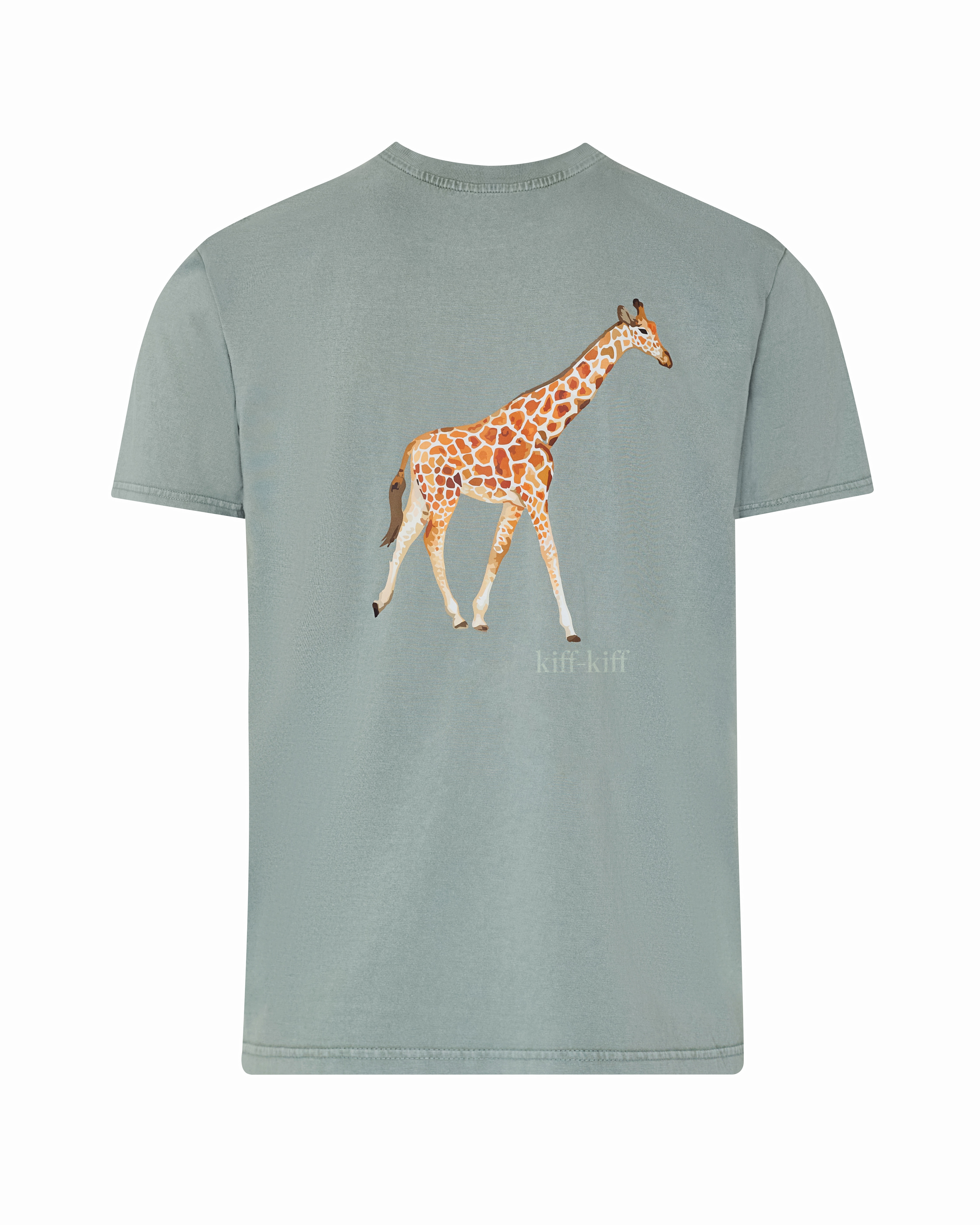 T-shirt com Lavagem e Desenho Caqui-2