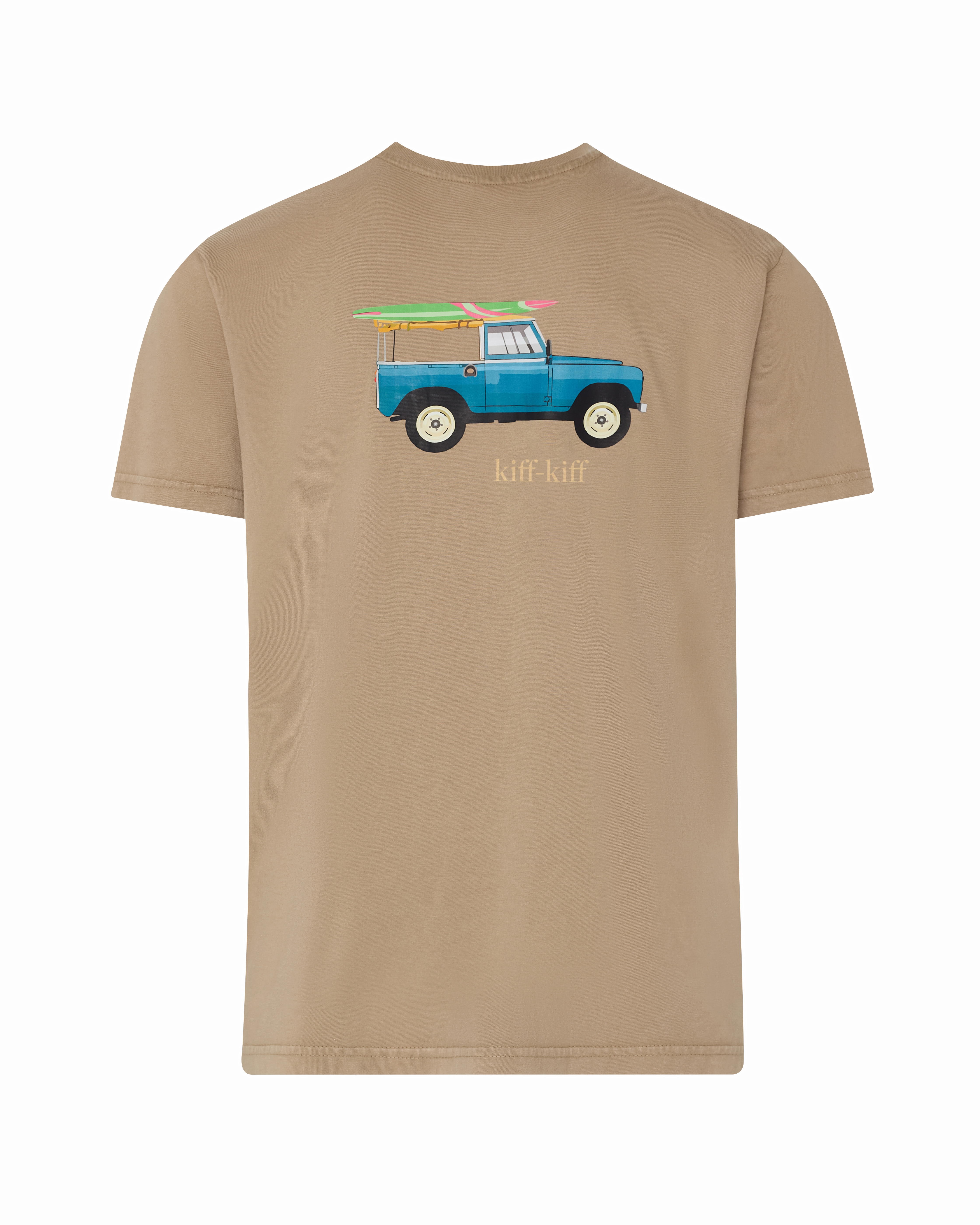 T-shirt com Lavagem e Desenho Castanho-claro-2