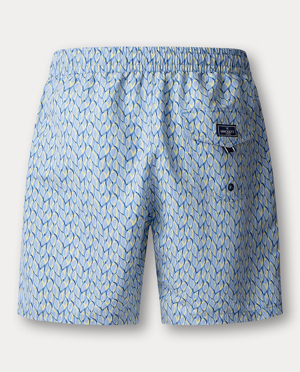 Calções de Banho com Estampado de Cristais Azul-claro-2