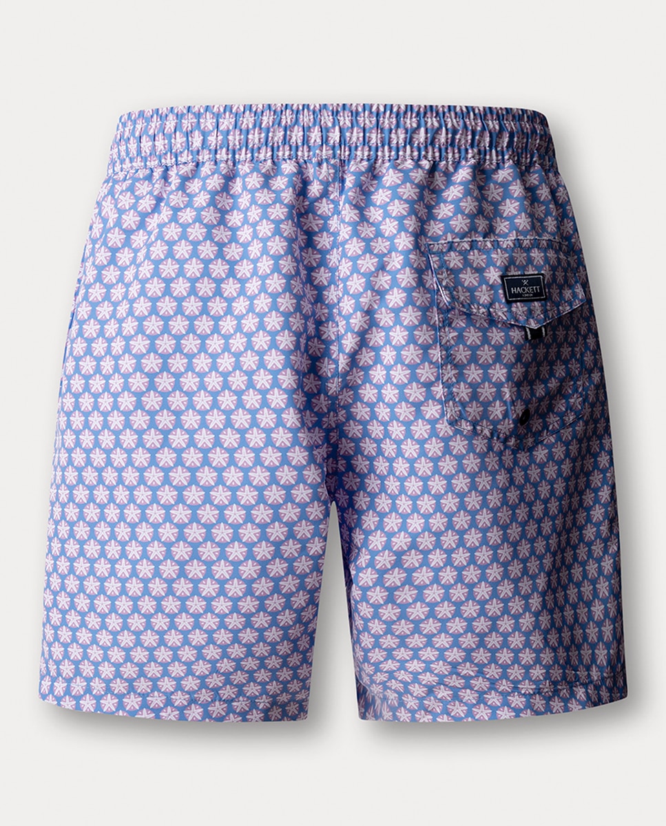Calções de Banho com Estampado de Estrelas-do-Mar Azul-claro-2