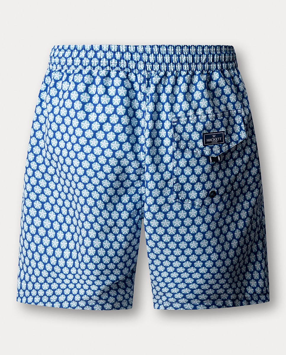 Calções de Banho com Estampado de Estrelas-do-Mar Azul-marinho-2