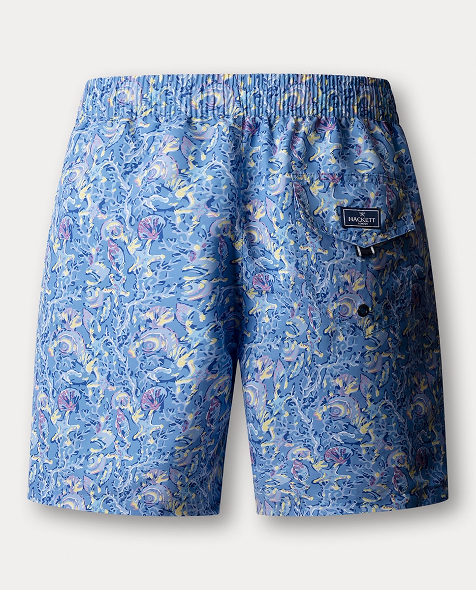 Calções de Banho com Estampado de Oceano Azul-2