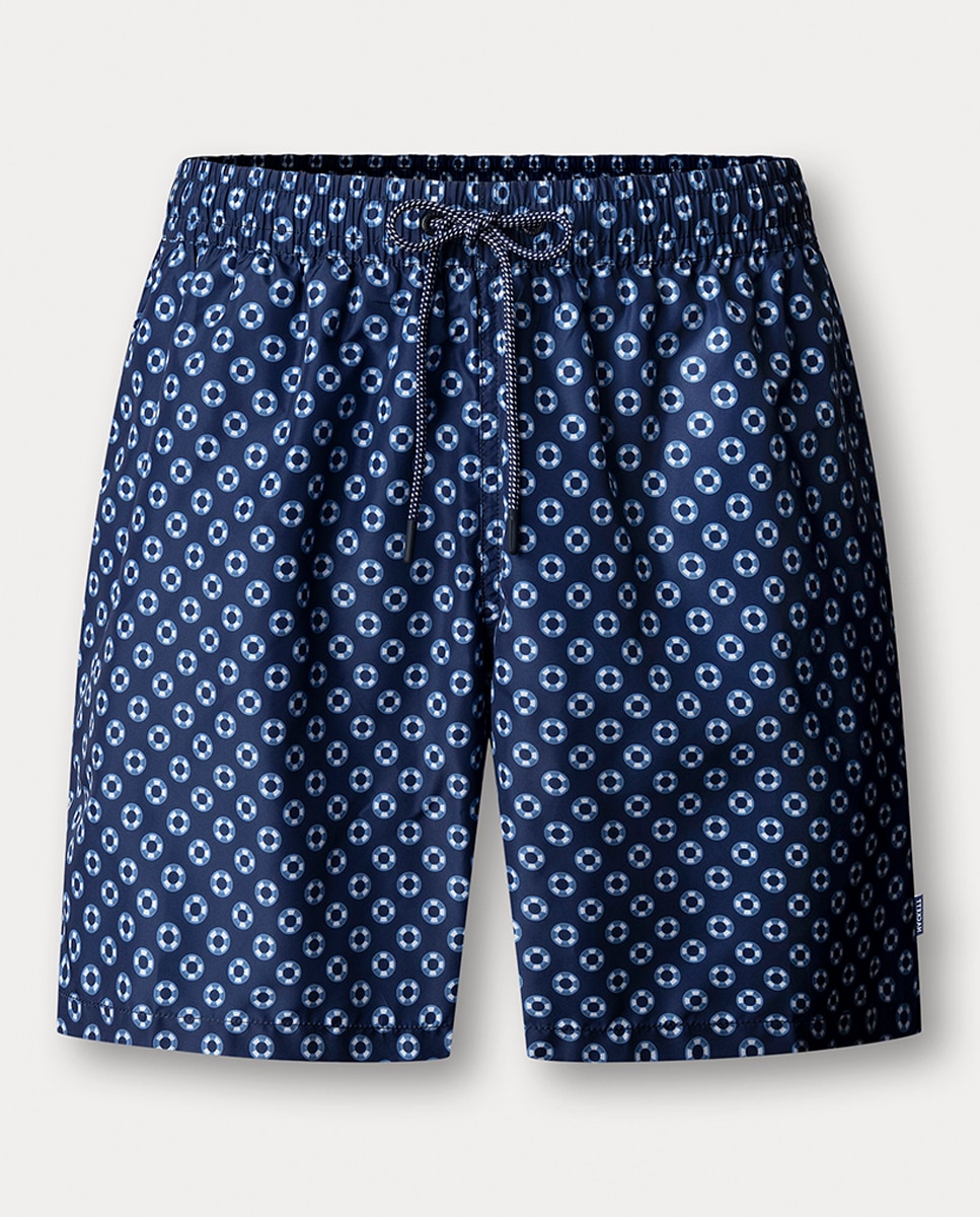 Calções de Banho com Estampado de Boias Azul-marinho-1