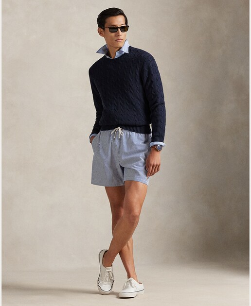 Imagem 0 de Calções de Banho de Seersucker Elástica de Secagem Rápida