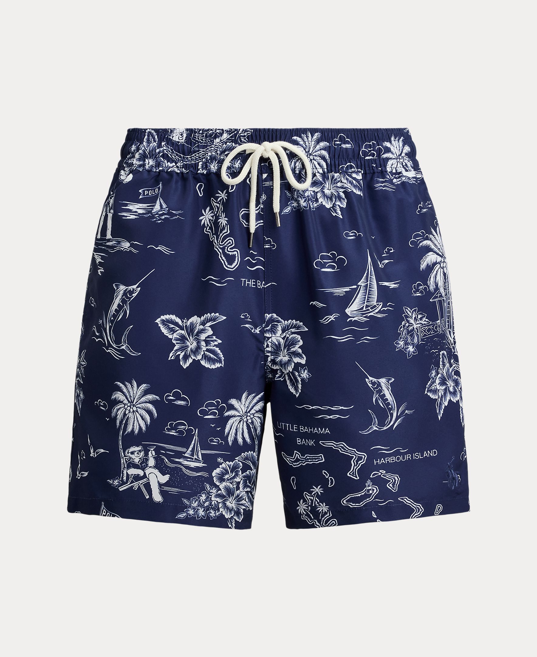 Calções de Banho com Estampado Azul-escuro-6