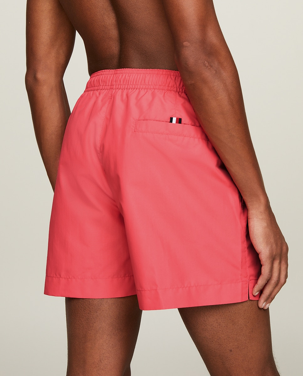 Calções de Banho com Dois Bolsos Laterais e um Bolso Traseiro Rosa-3