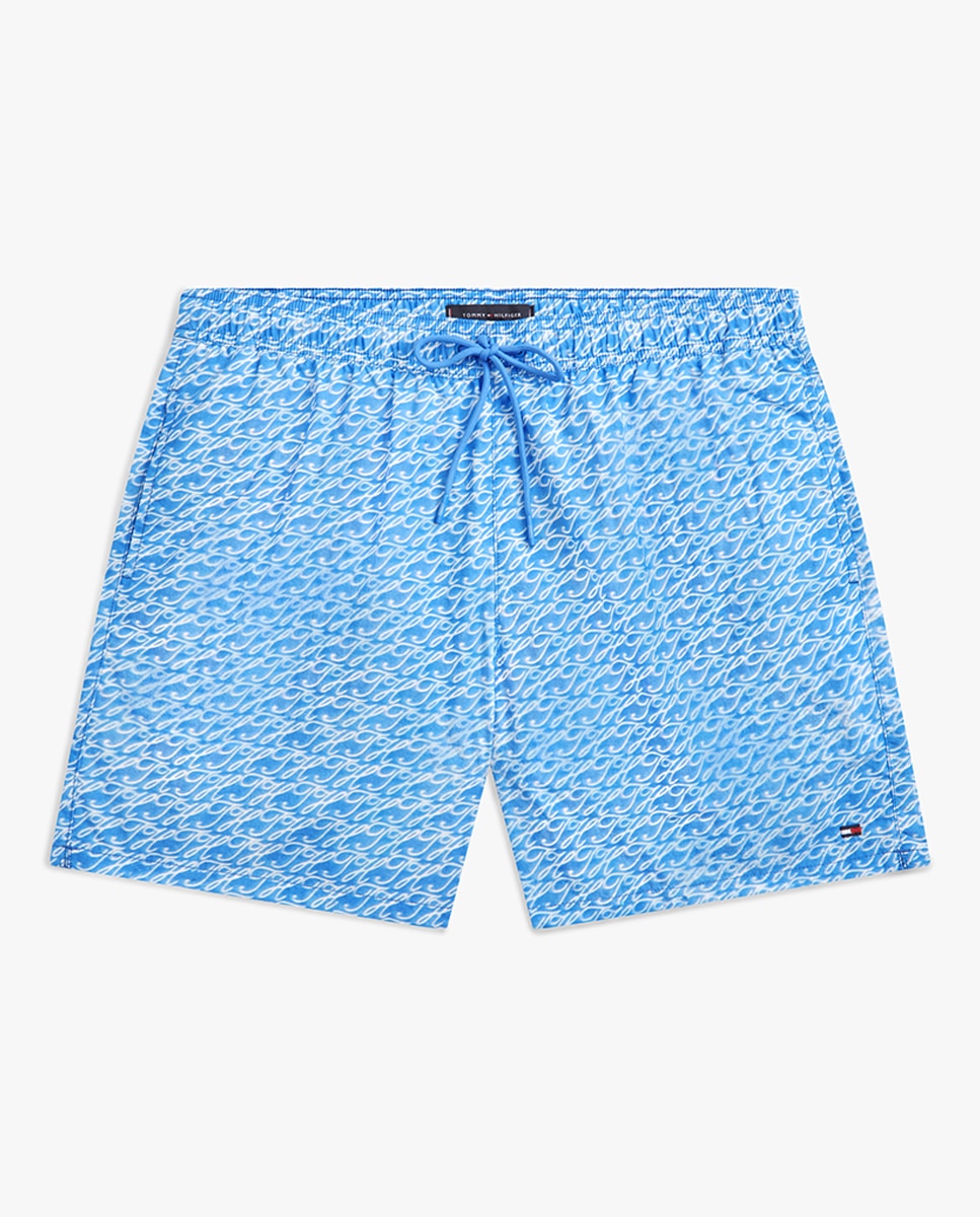Calções de Banho com Dois Bolsos Laterais e Cintura Ajustável Azul-4