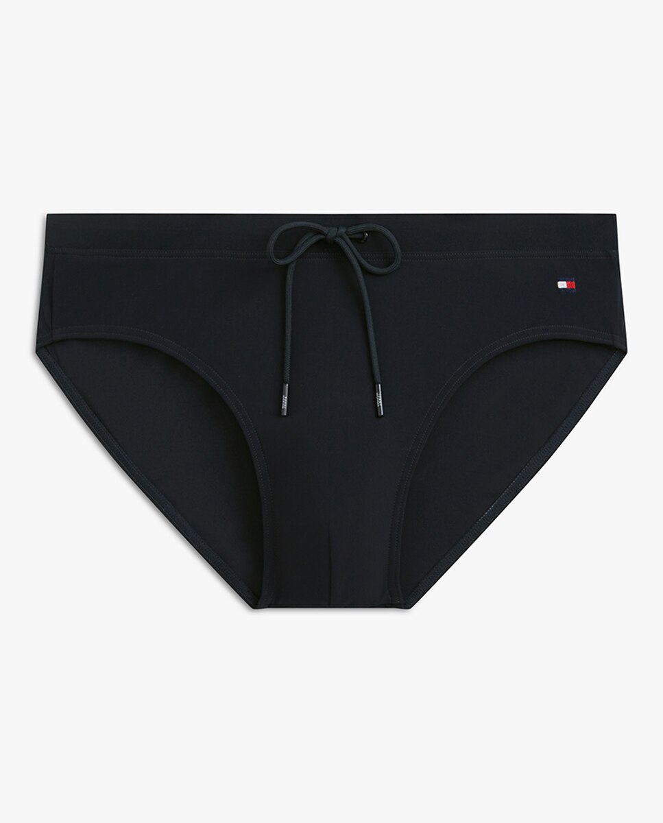 Calções de Banho Tipo Briefs Lisos Azul-marinho-4