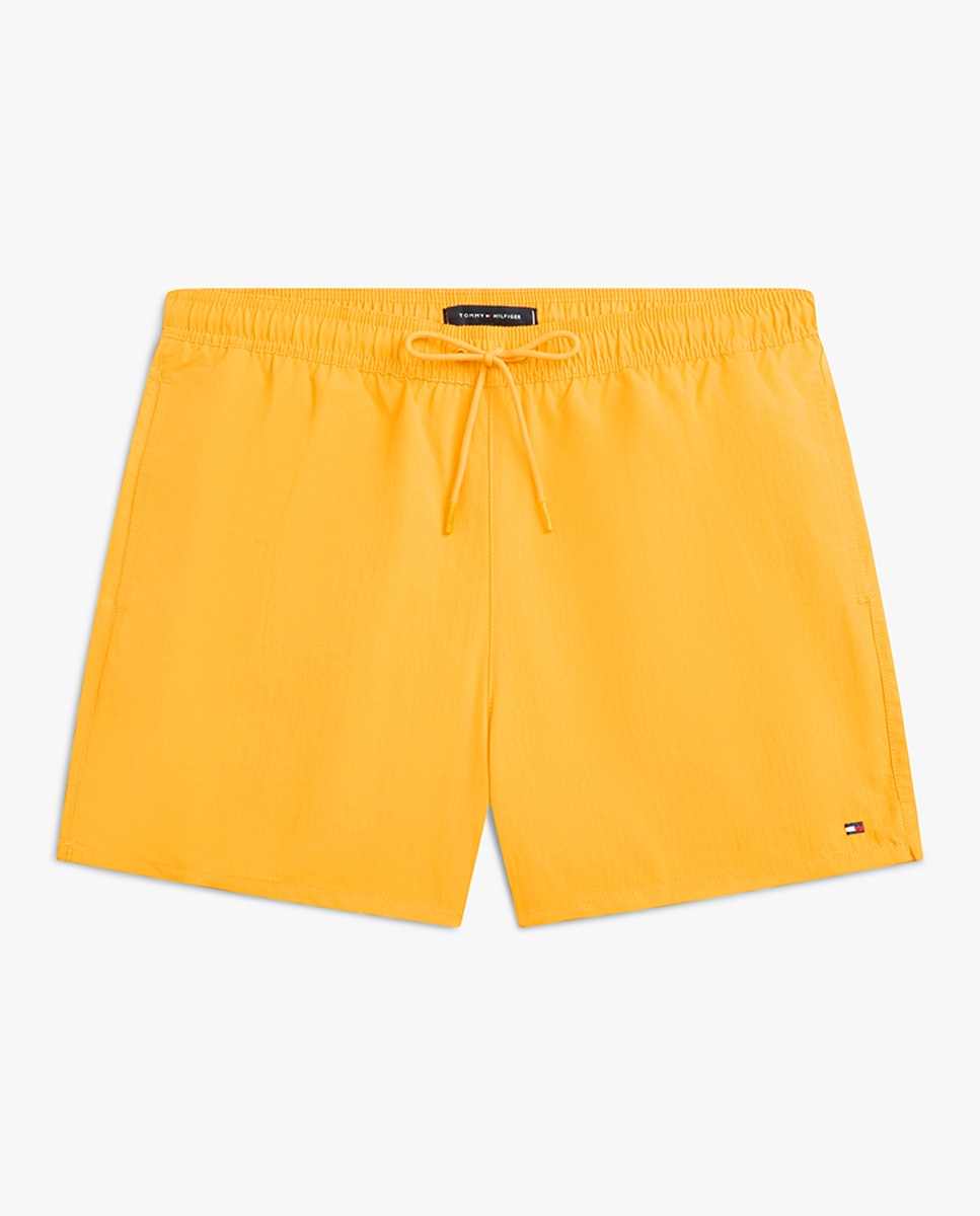 Calções de Banho com Dois Bolsos Laterais e Cintura Ajustável Amarelo-4