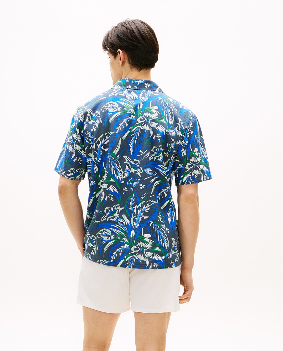 Camisa de Manga Curta Estampada Multicolor-2