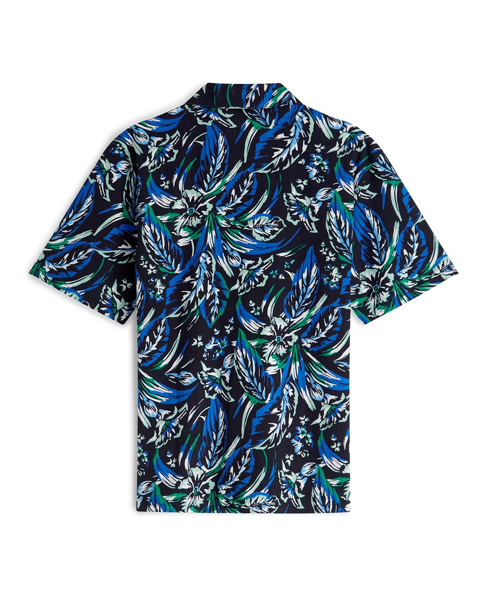 Camisa de Manga Curta Estampada Multicolor-5