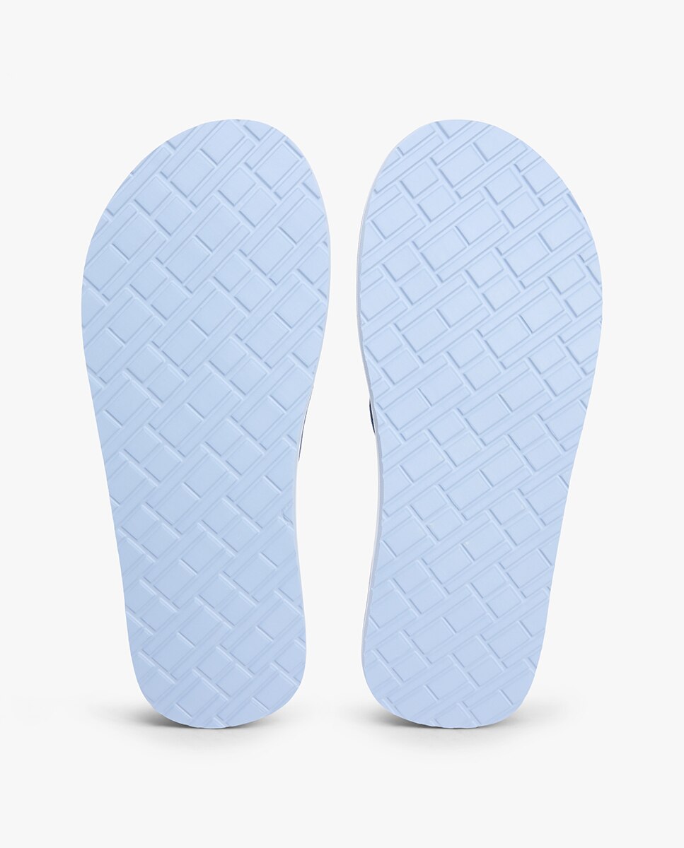 Chinelos Lisos com Logótipo Bordado Azul-índigo-4