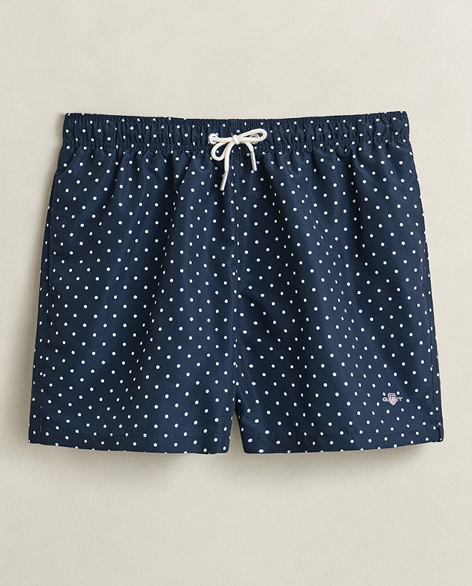 Calções de Banho às Bolinhas - Azul-Marinho Azul-marinho-4