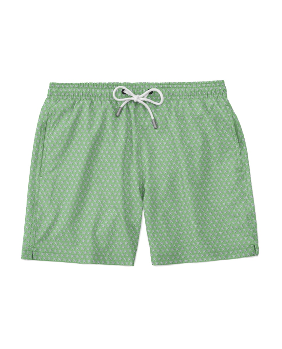 Calções de Banho com Dois Bolsos Laterais Verde-4