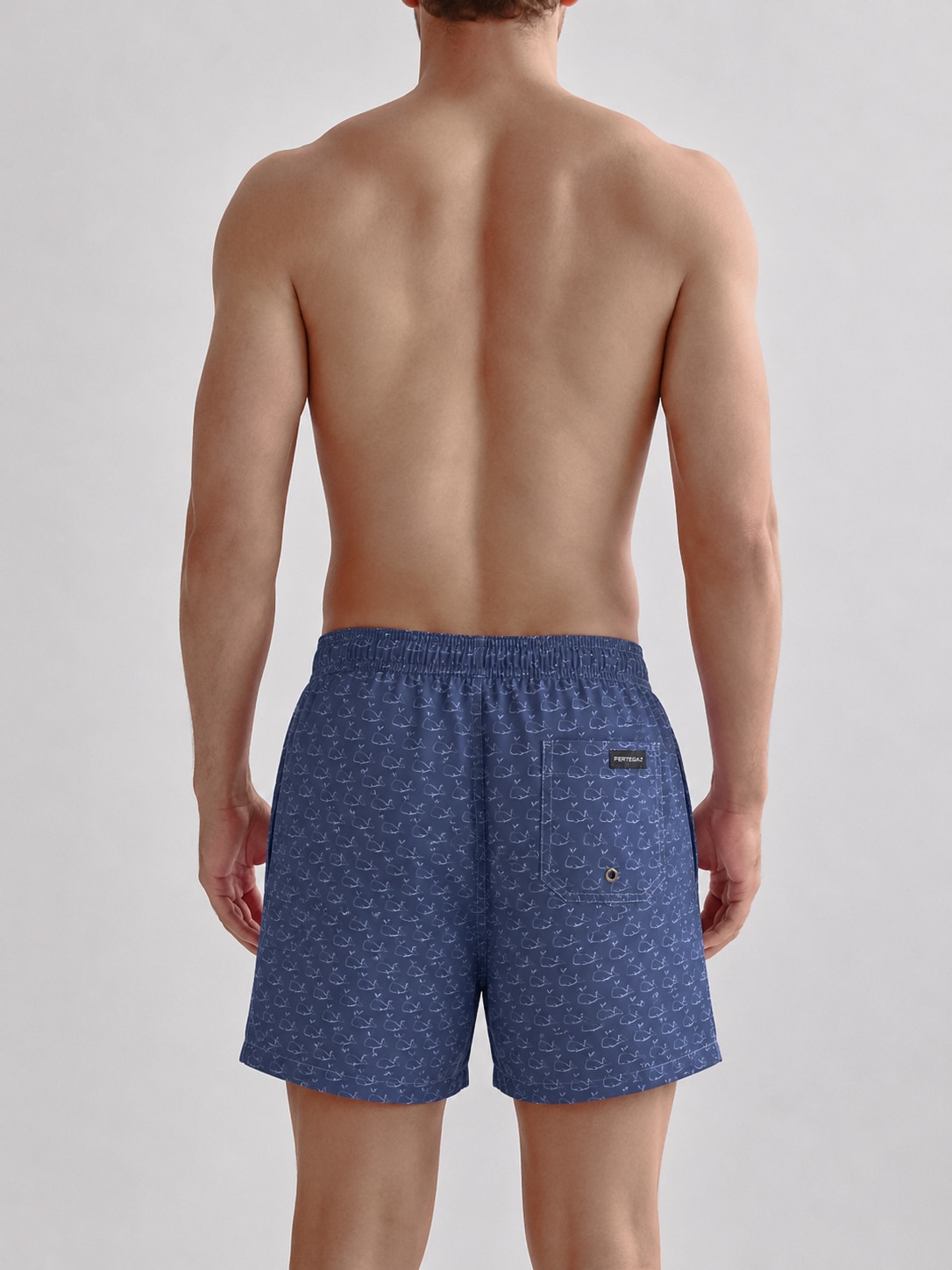 Calções de Banho com Dois Bolsos Laterais Azul-marinho-2