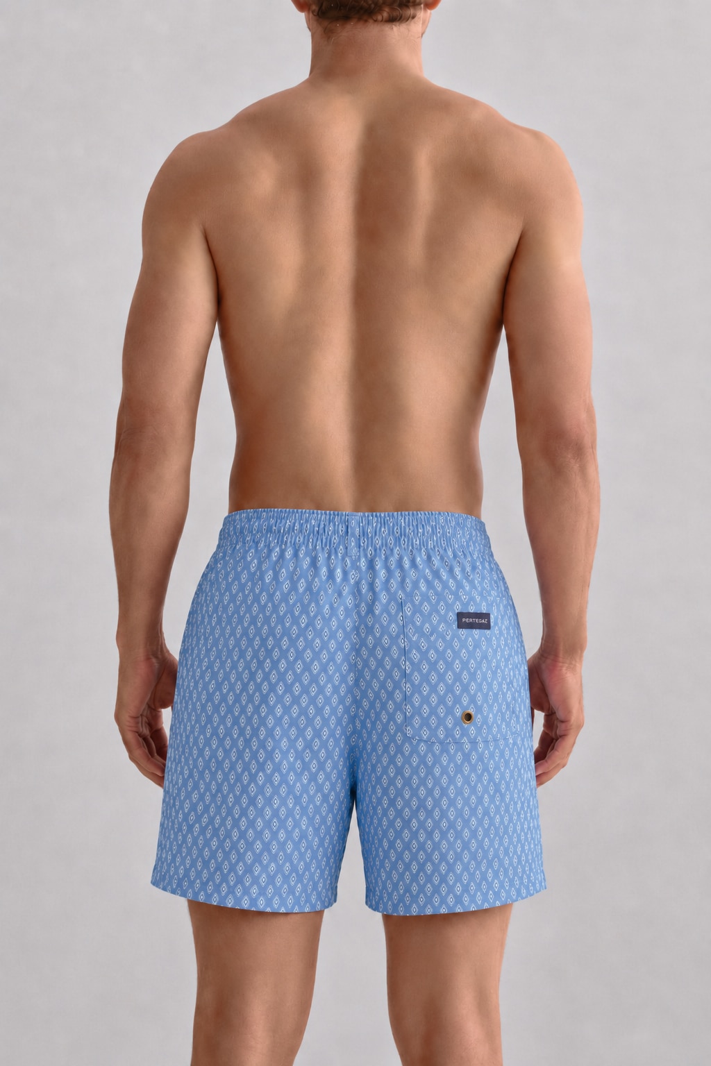 Calções de Banho com Dois Bolsos Laterais Azul-claro-2