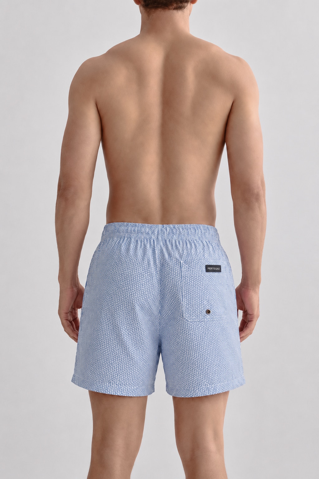 Calções de Banho com Dois Bolsos Laterais Azul-claro-2