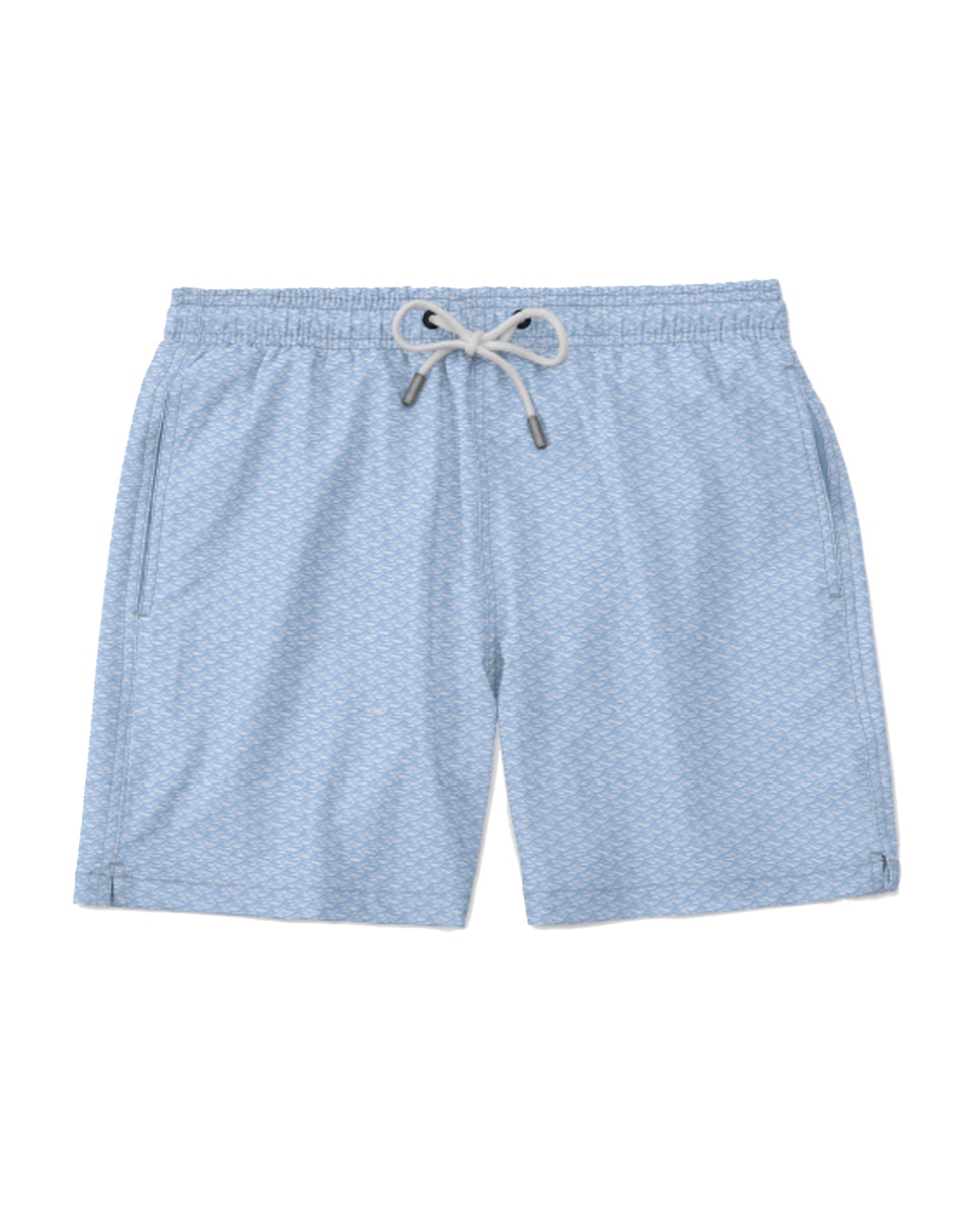 Calções de Banho com Dois Bolsos Laterais Celeste-3