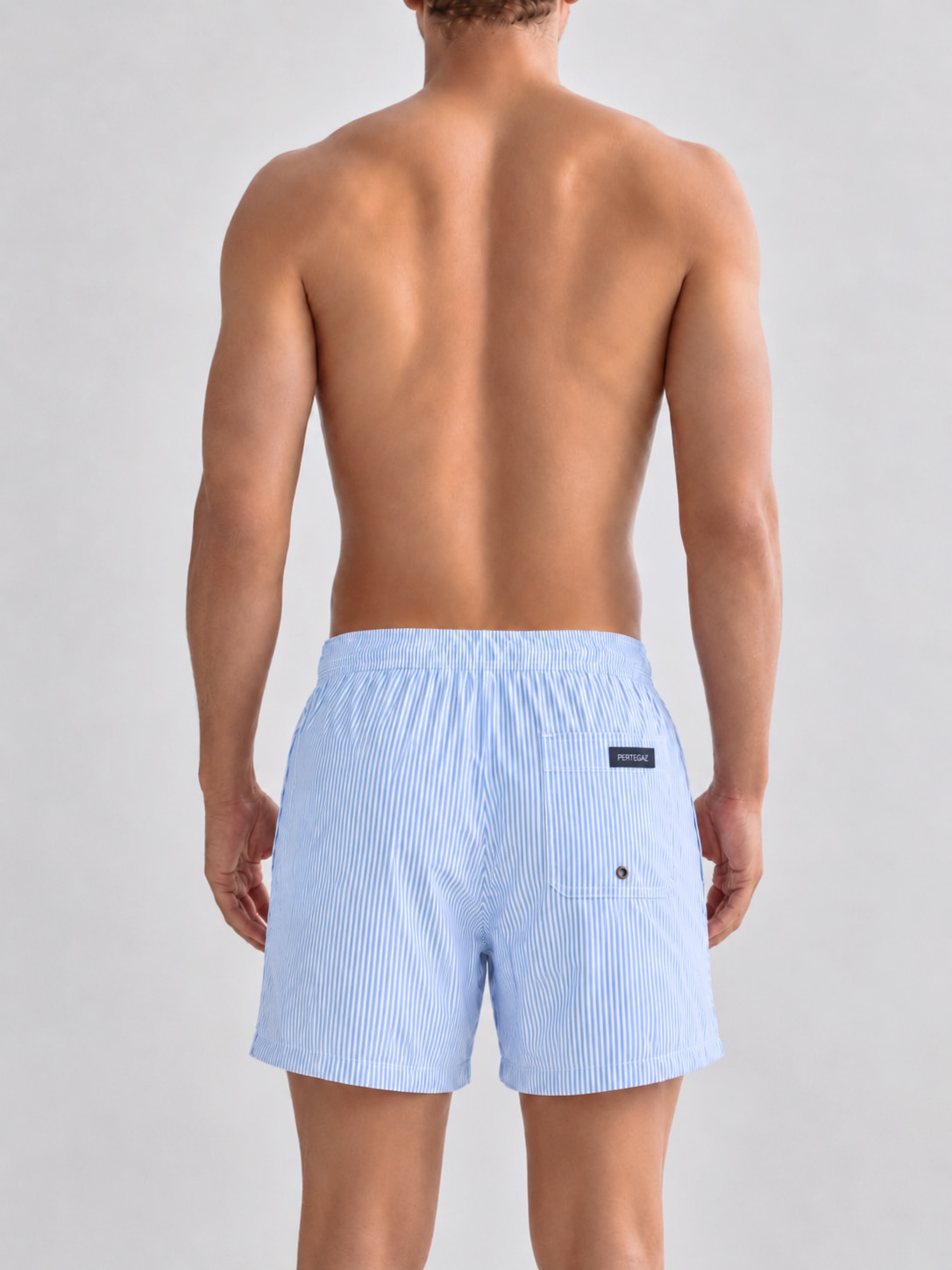 Calções de Banho com Dois Bolsos Laterais Azul-claro-2