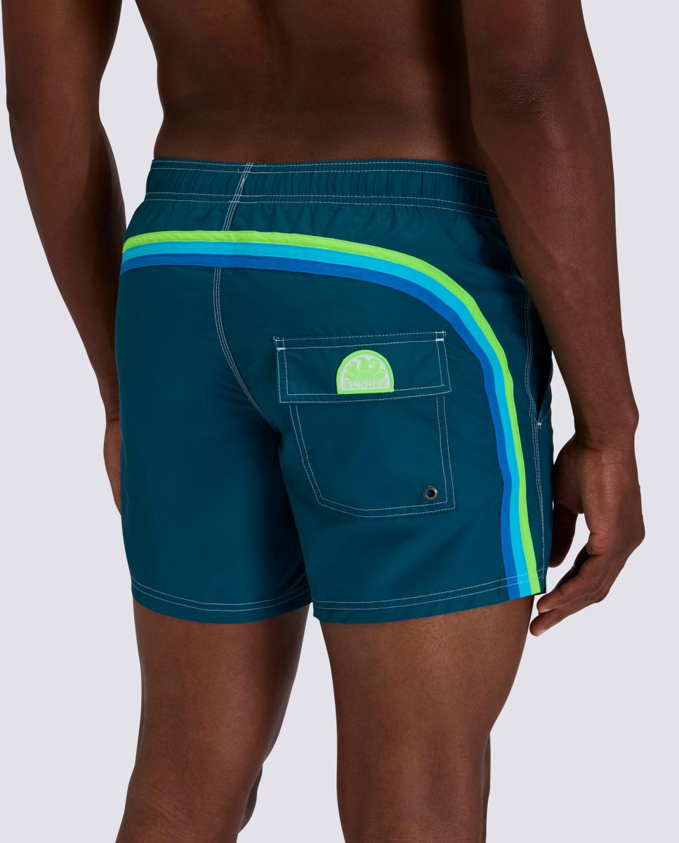 Calções de banho lisos caqui Cru-2