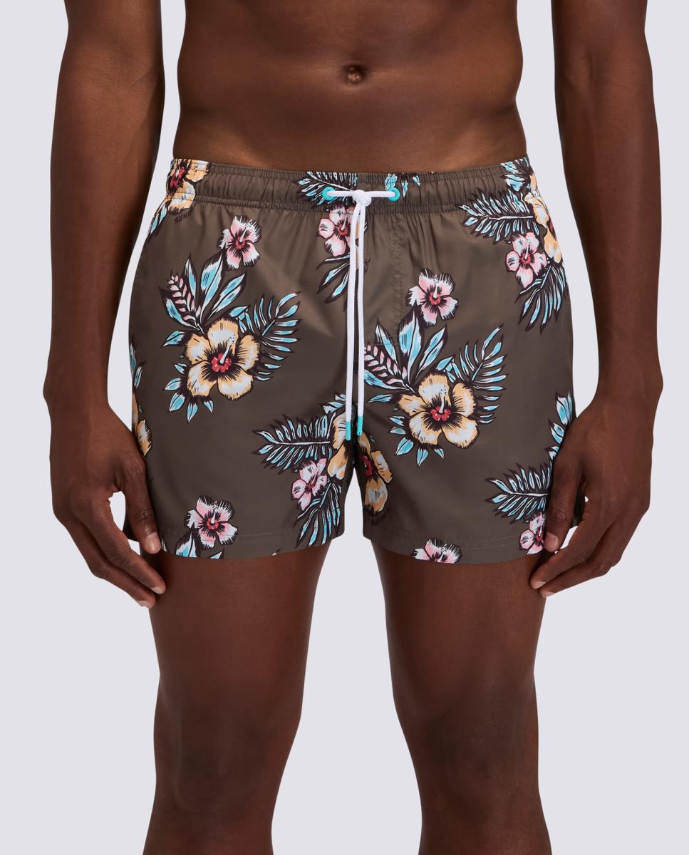 Imagem 0 de Calções de Banho em Poliéster Reciclado Repreve com Arco-Íris 14" com Estampado Floral