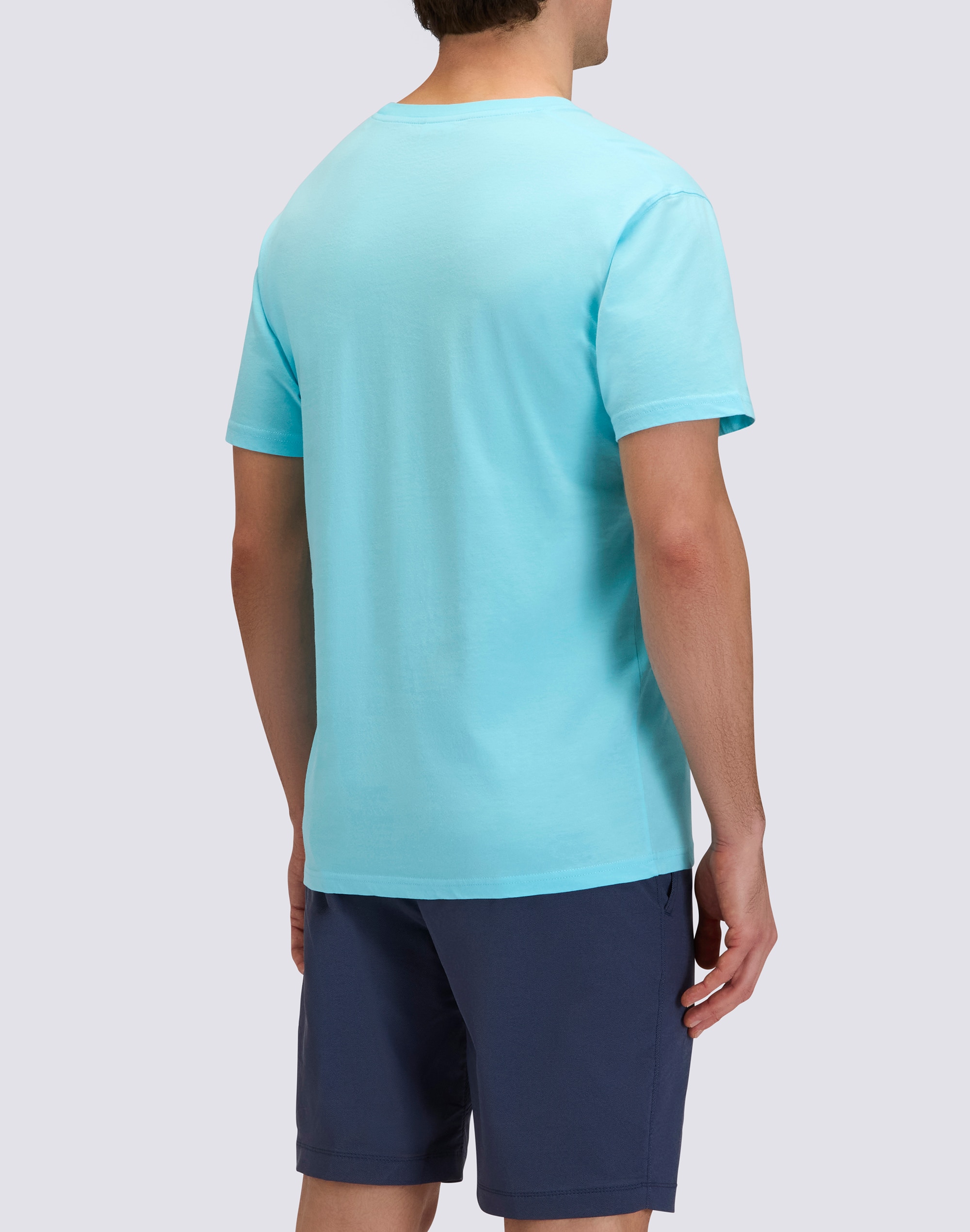 T-shirt Lisa com Bolso Azul-claro-2