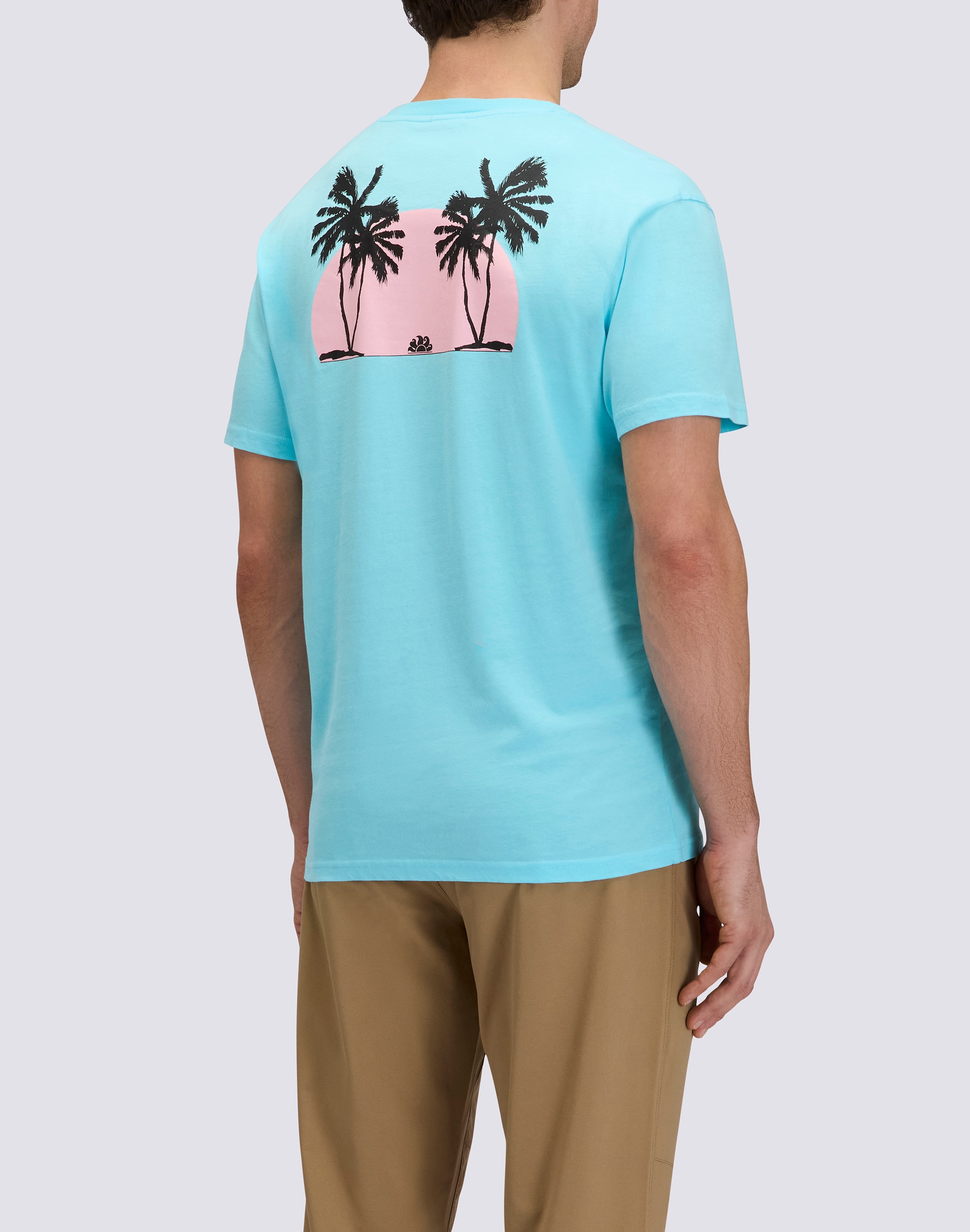 T-shirt com Palmeiras Azul-claro-2
