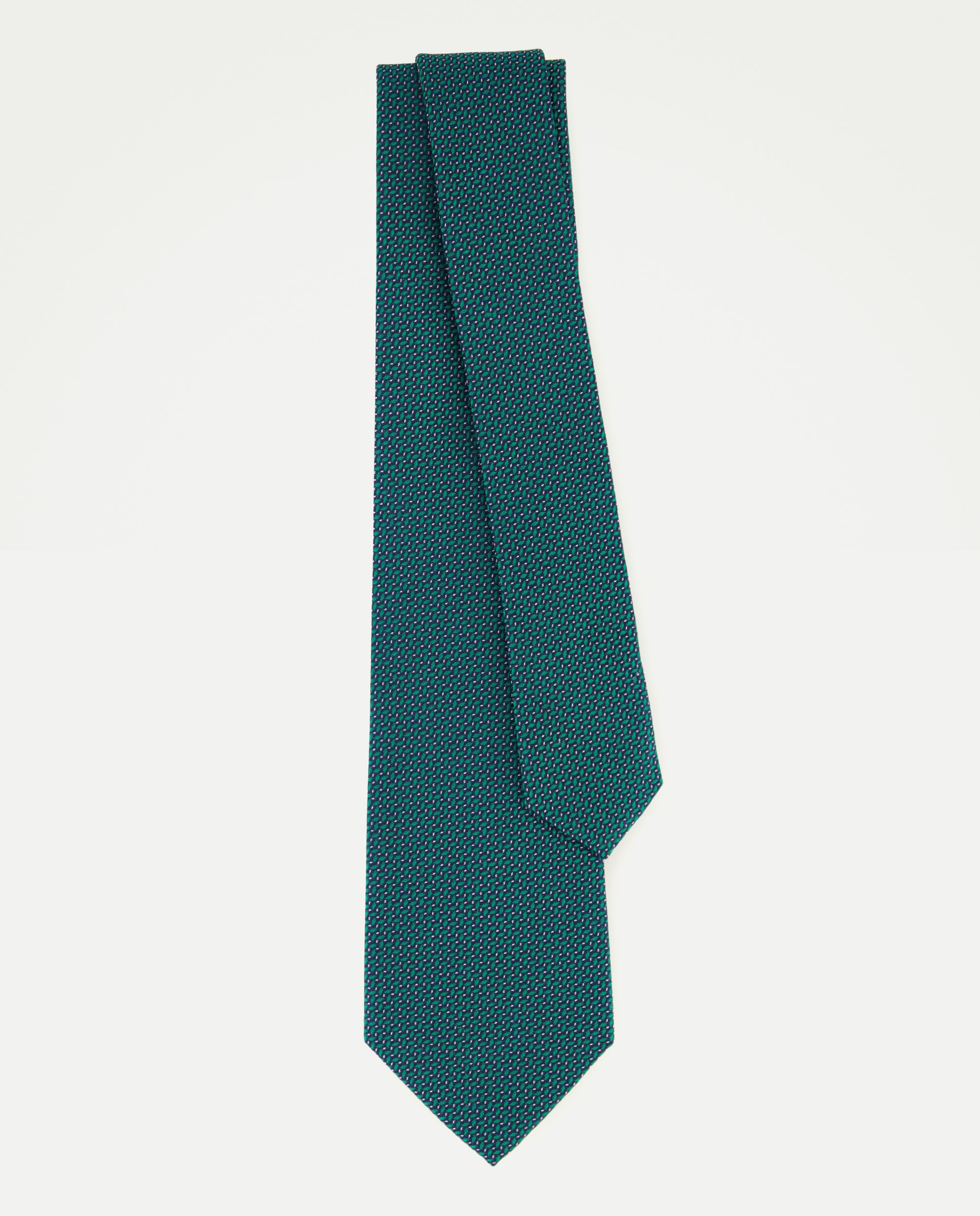Gravata de Seda com Micro Estrutura Verde-2